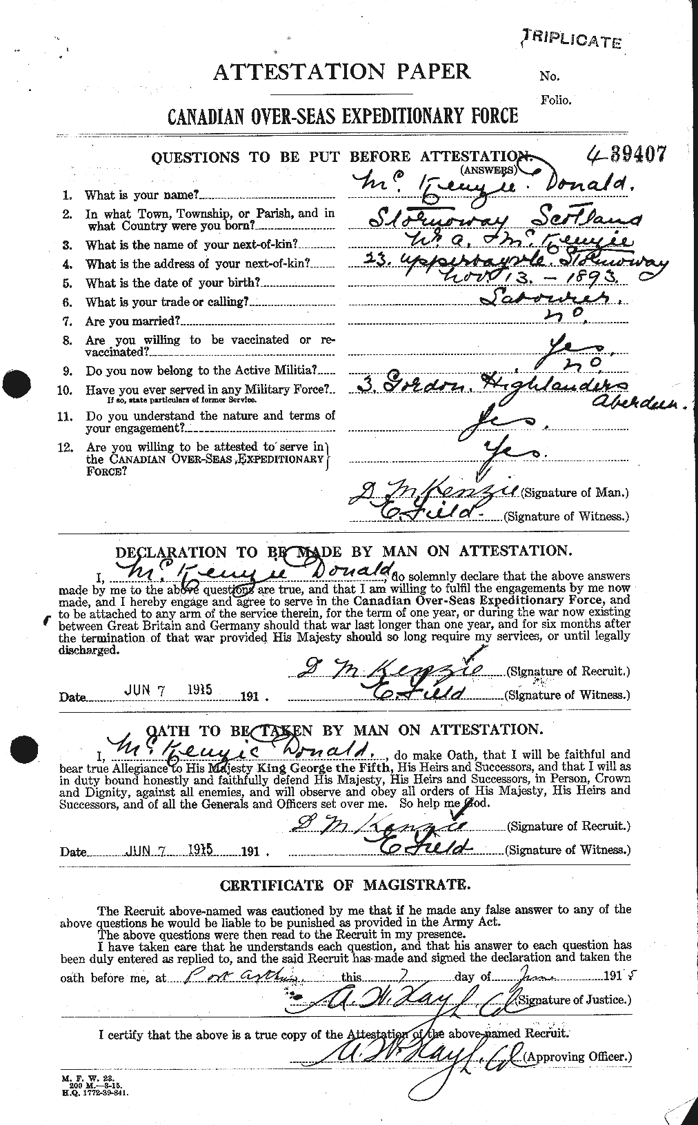 Personnel Records of the First World War - CEF 529041a