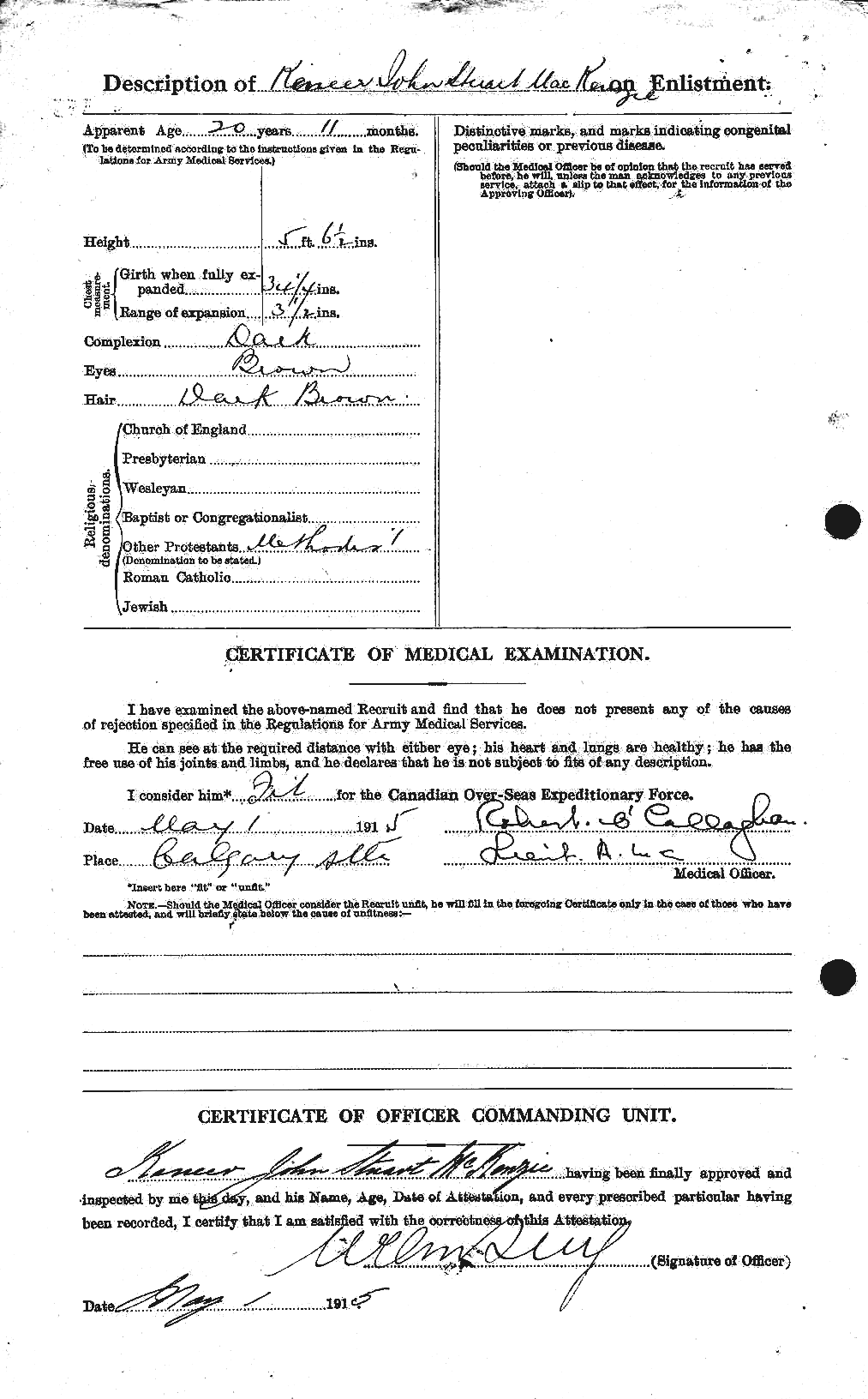 Dossiers du Personnel de la Première Guerre mondiale - CEC 529457b