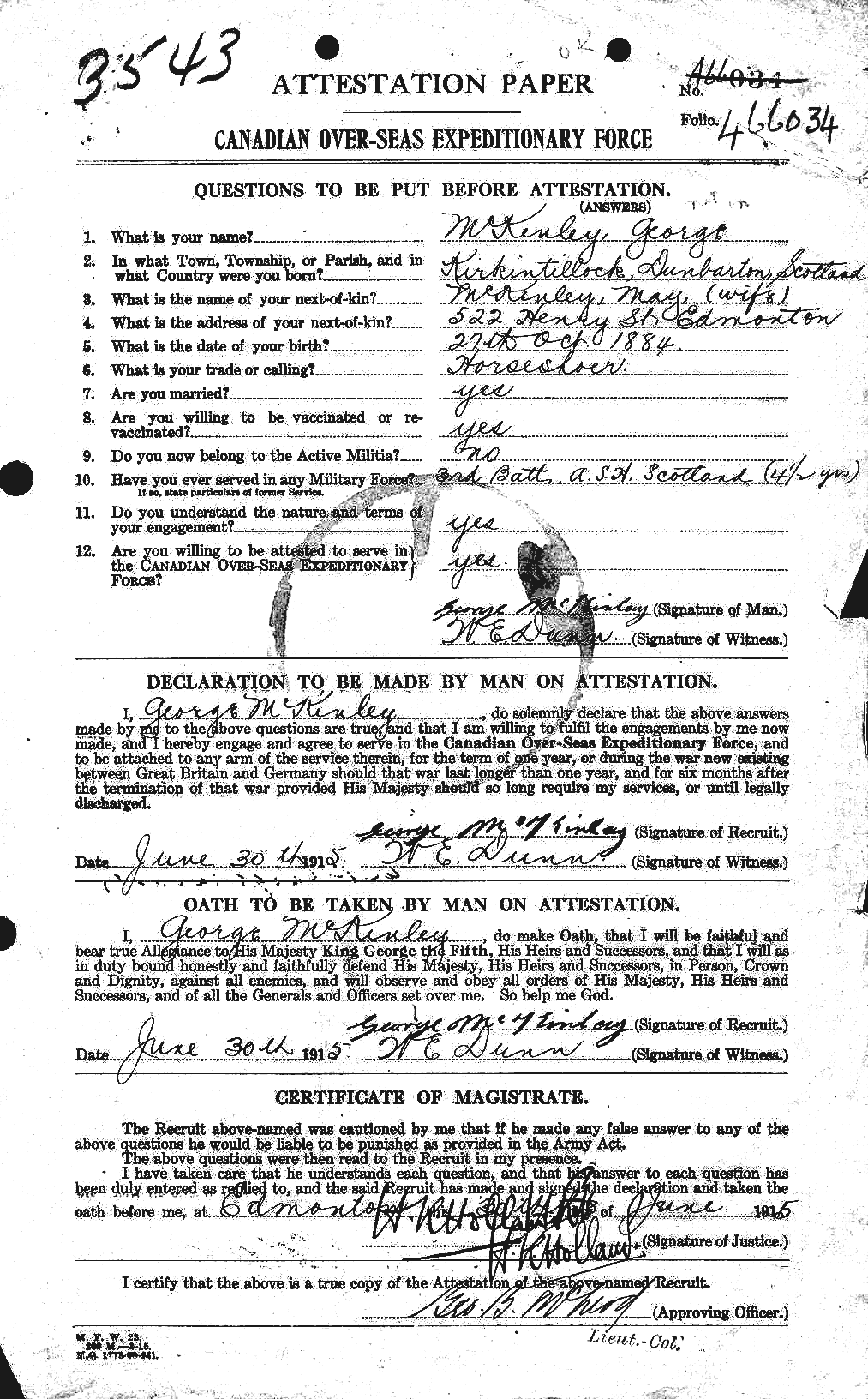 Personnel Records of the First World War - CEF 529564a