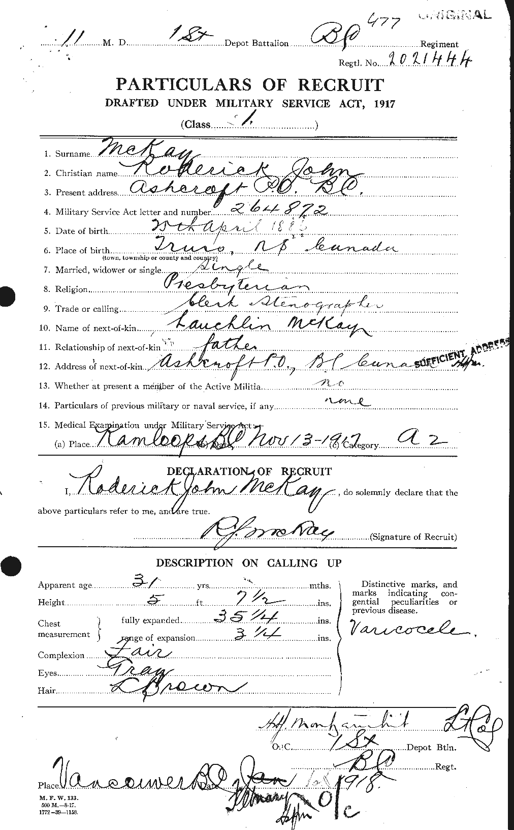 Personnel Records of the First World War - CEF 530119a