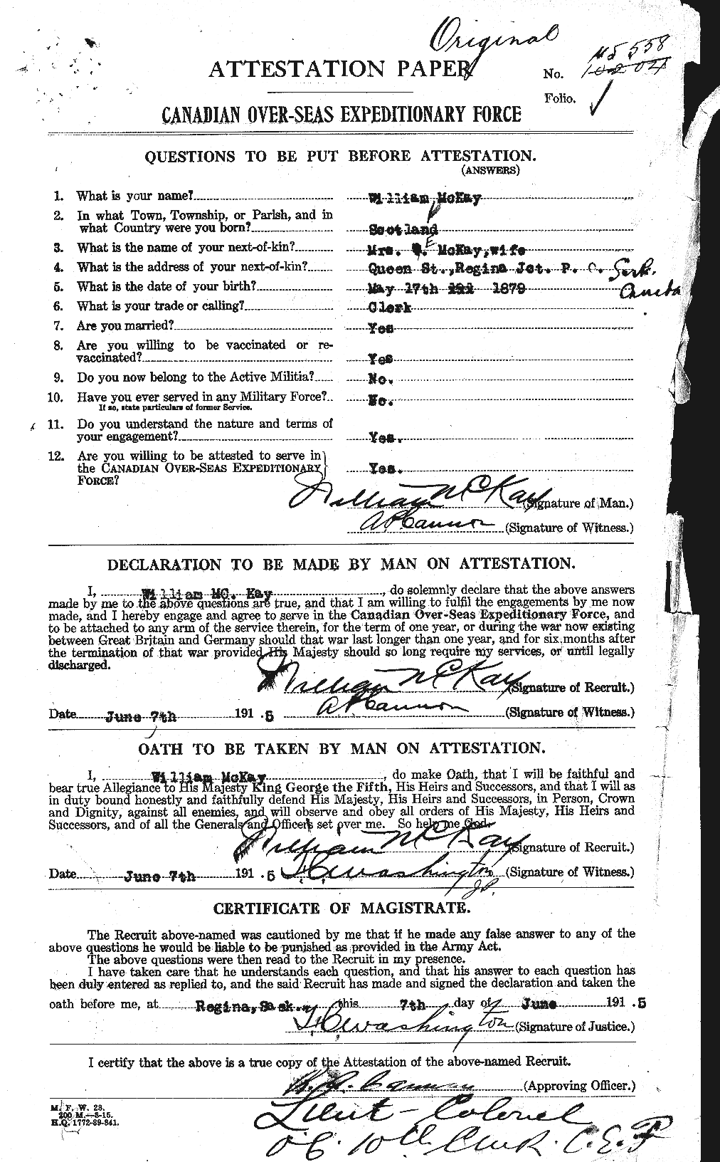 Personnel Records of the First World War - CEF 530218a