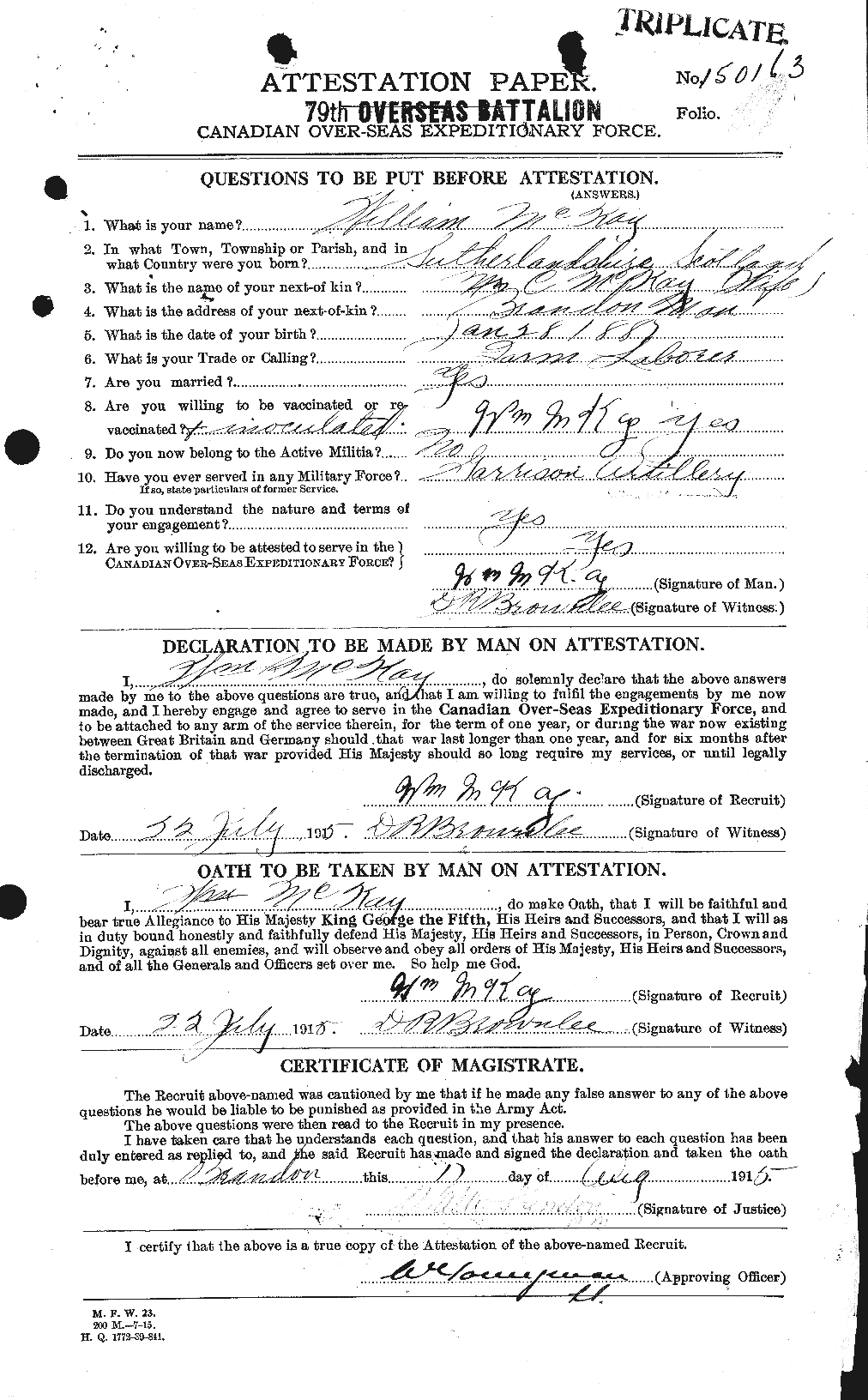 Personnel Records of the First World War - CEF 530220a