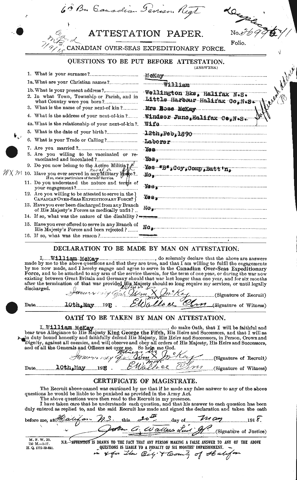 Personnel Records of the First World War - CEF 530231a