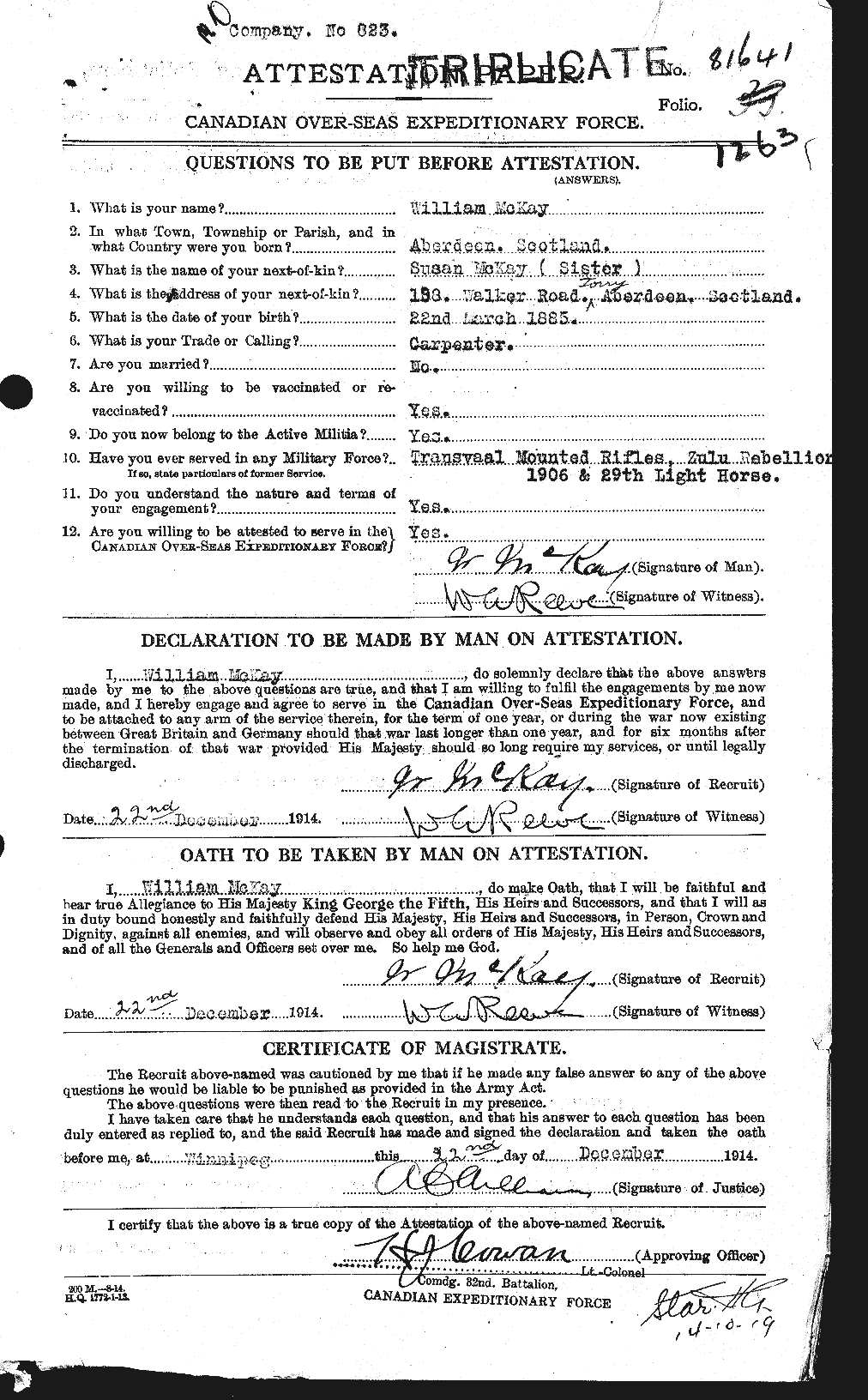 Personnel Records of the First World War - CEF 530239a