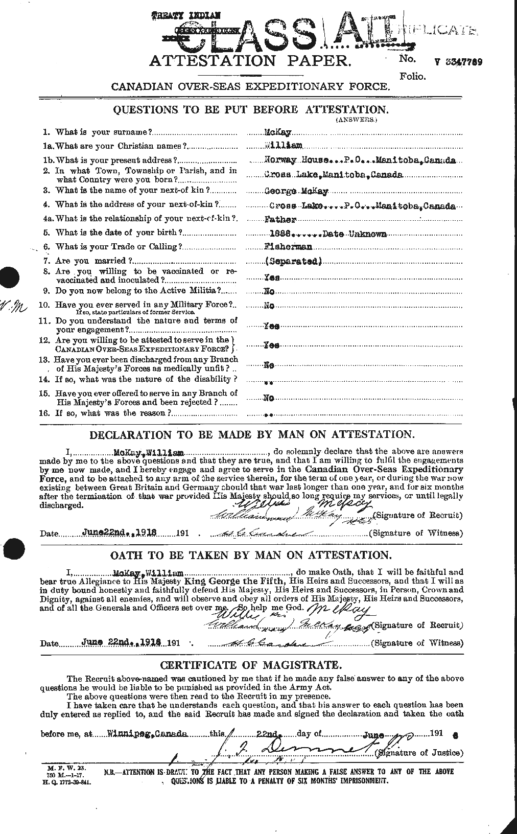 Personnel Records of the First World War - CEF 530258a