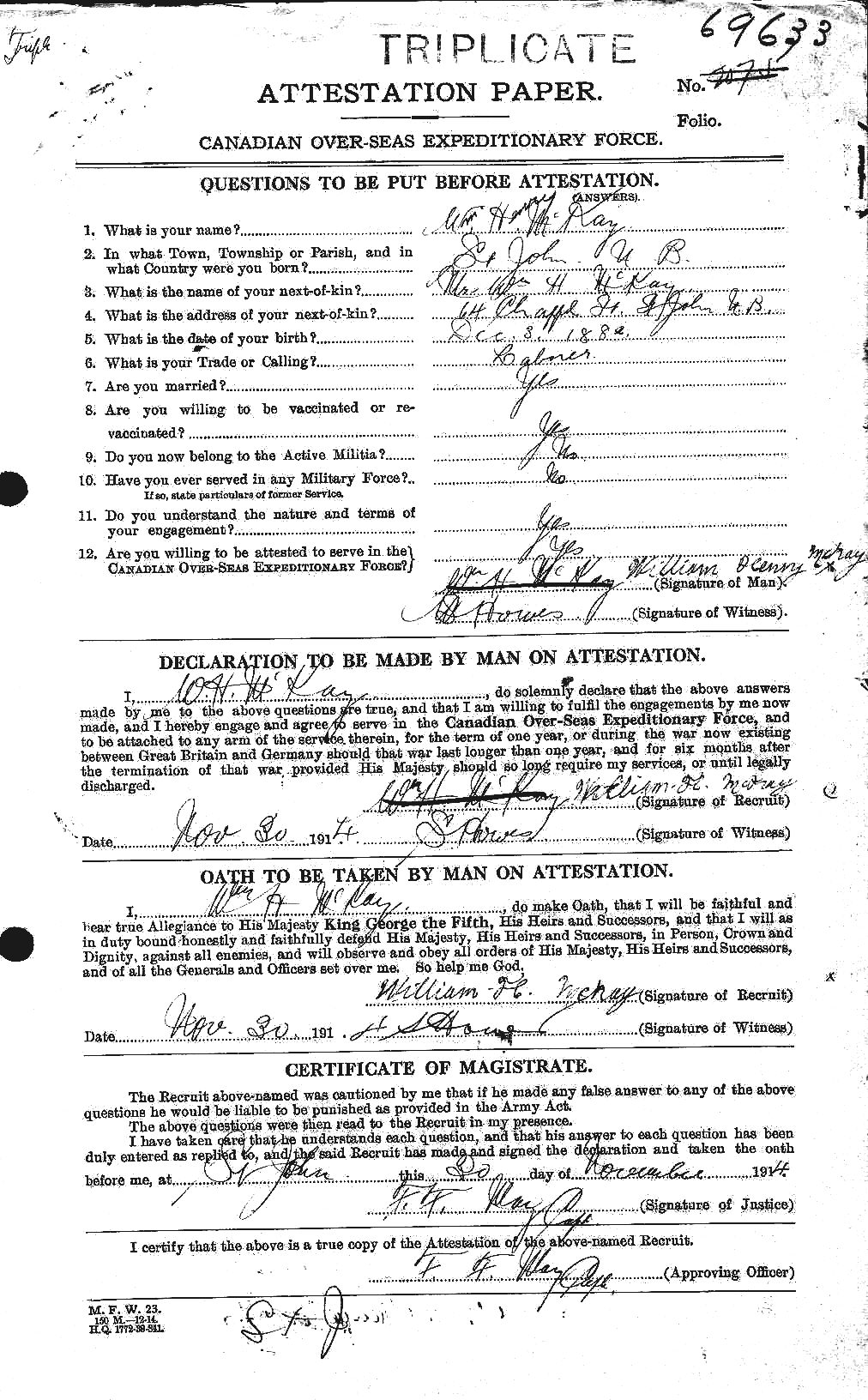 Personnel Records of the First World War - CEF 530291a