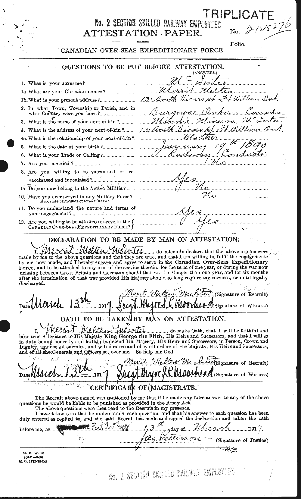 Personnel Records of the First World War - CEF 530566a