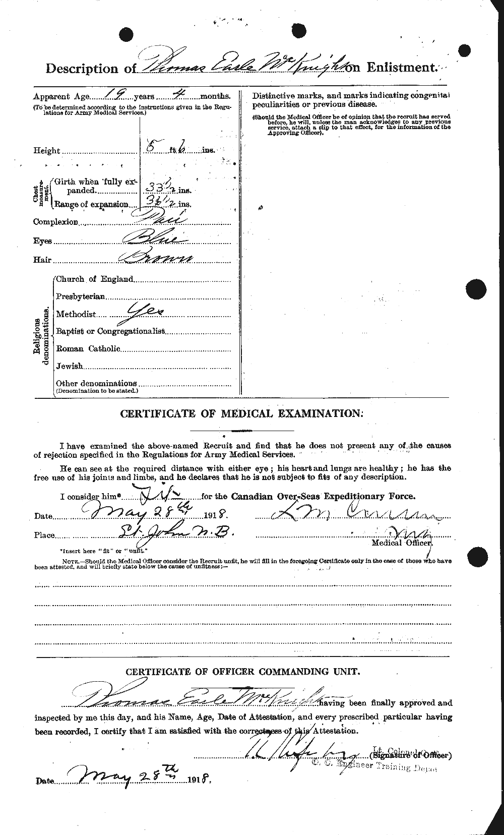 Dossiers du Personnel de la Première Guerre mondiale - CEC 530759b