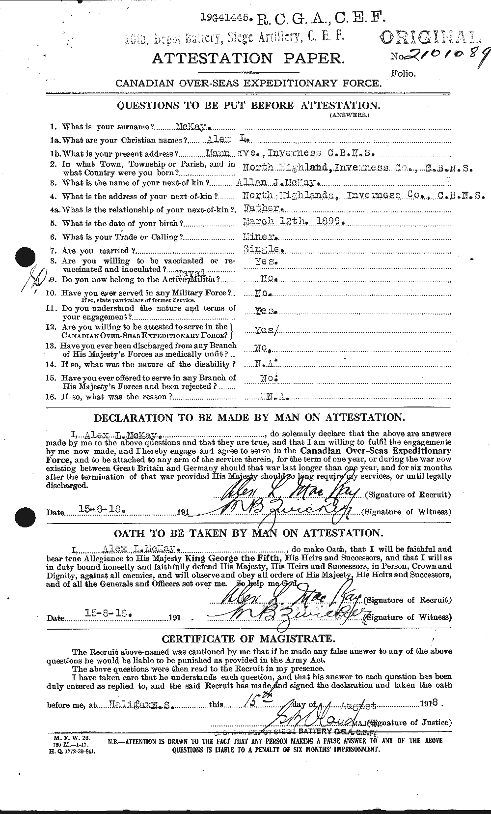 Personnel Records of the First World War - CEF 530898a