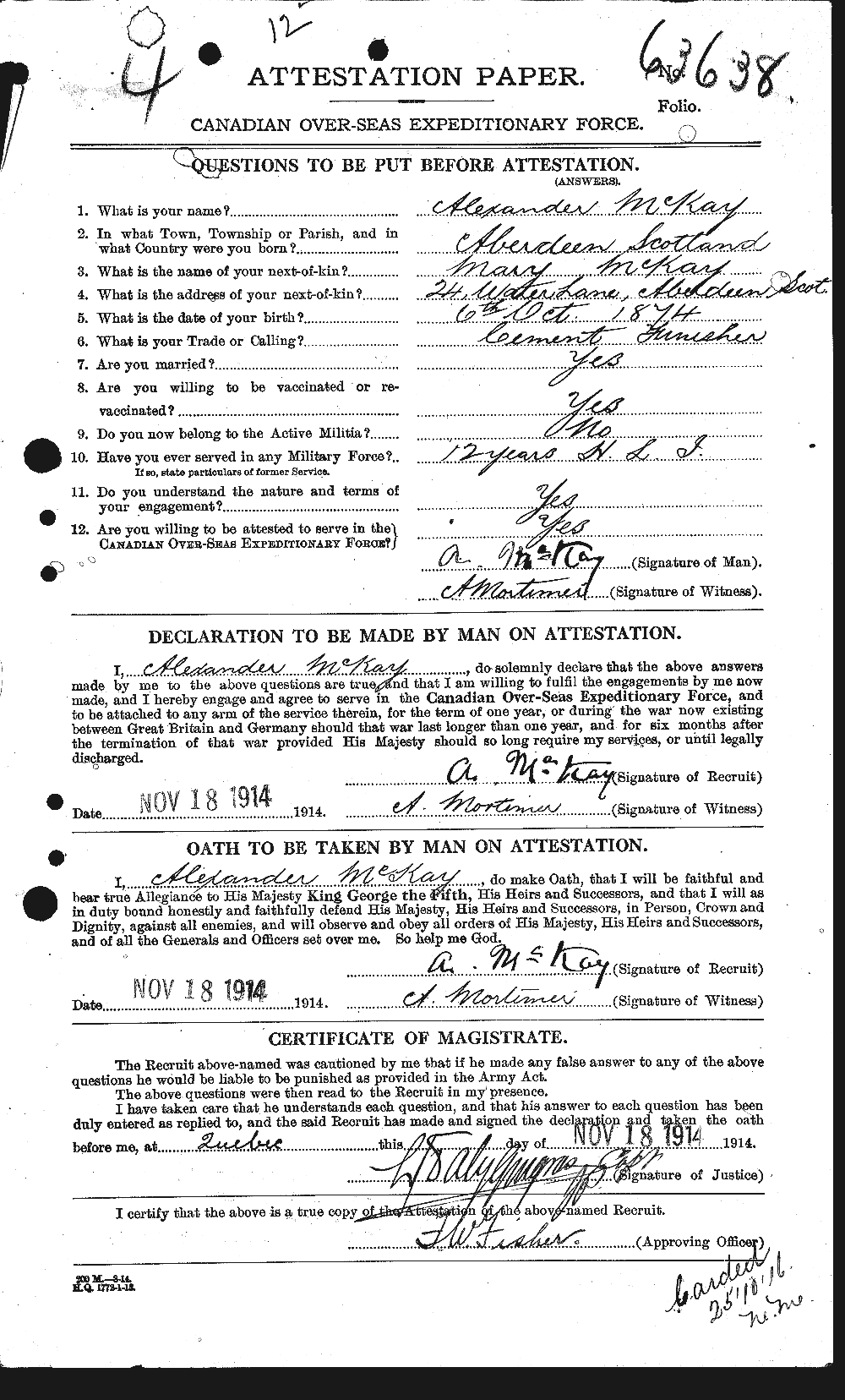 Personnel Records of the First World War - CEF 530923a