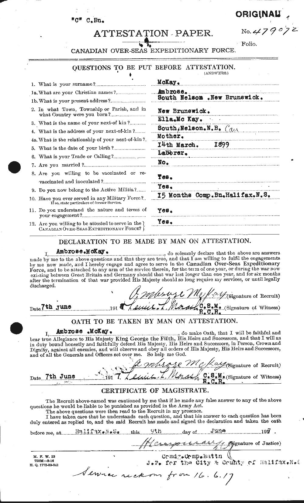 Personnel Records of the First World War - CEF 530968a