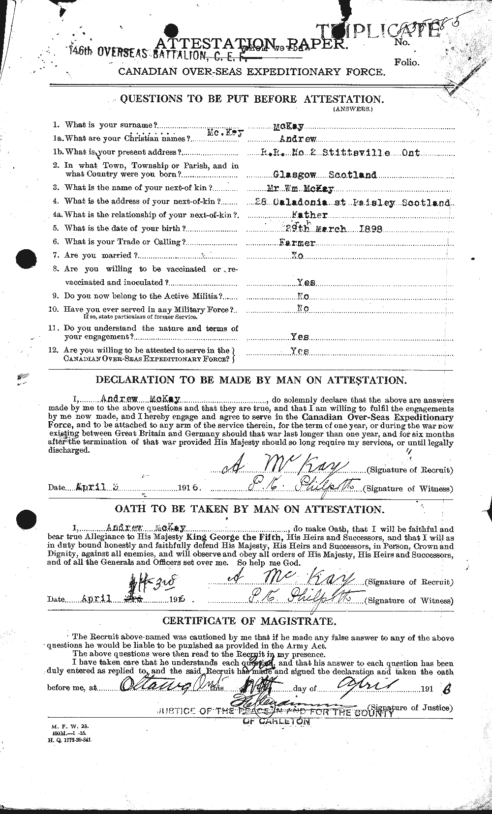 Personnel Records of the First World War - CEF 530971a