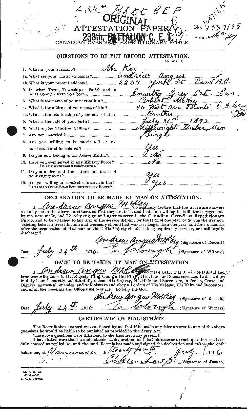 Personnel Records of the First World War - CEF 530974a
