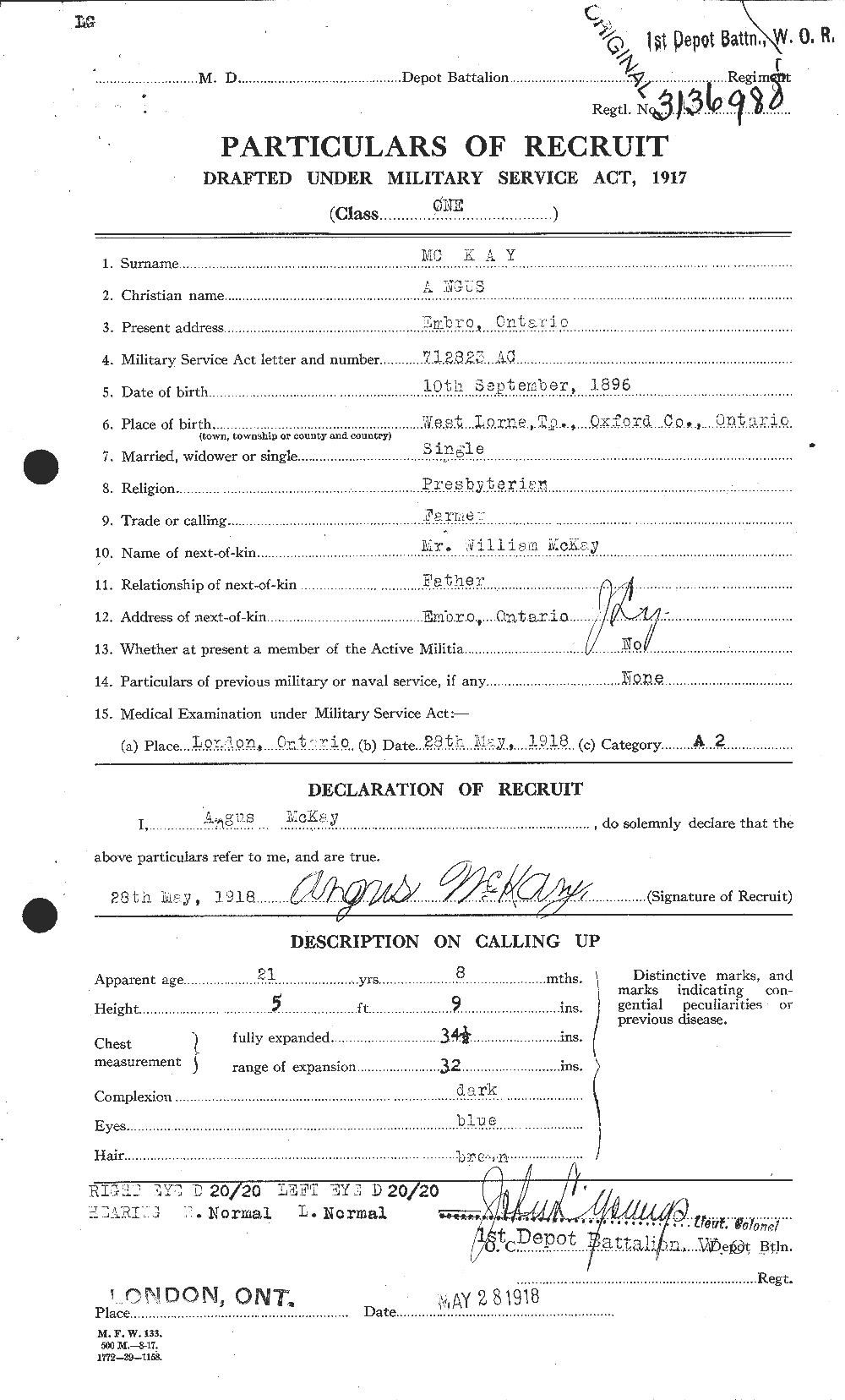 Personnel Records of the First World War - CEF 530986a