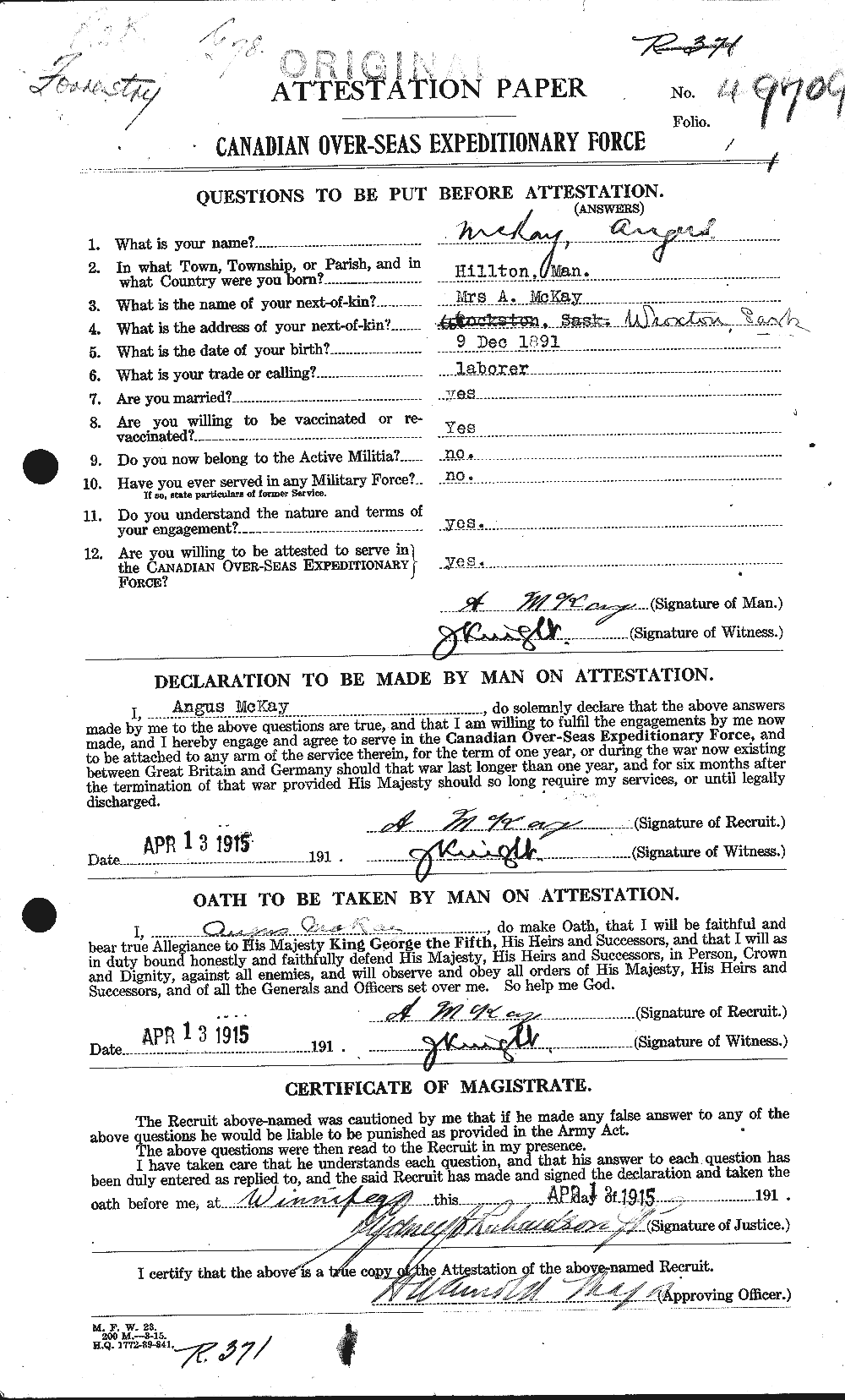 Personnel Records of the First World War - CEF 530987a