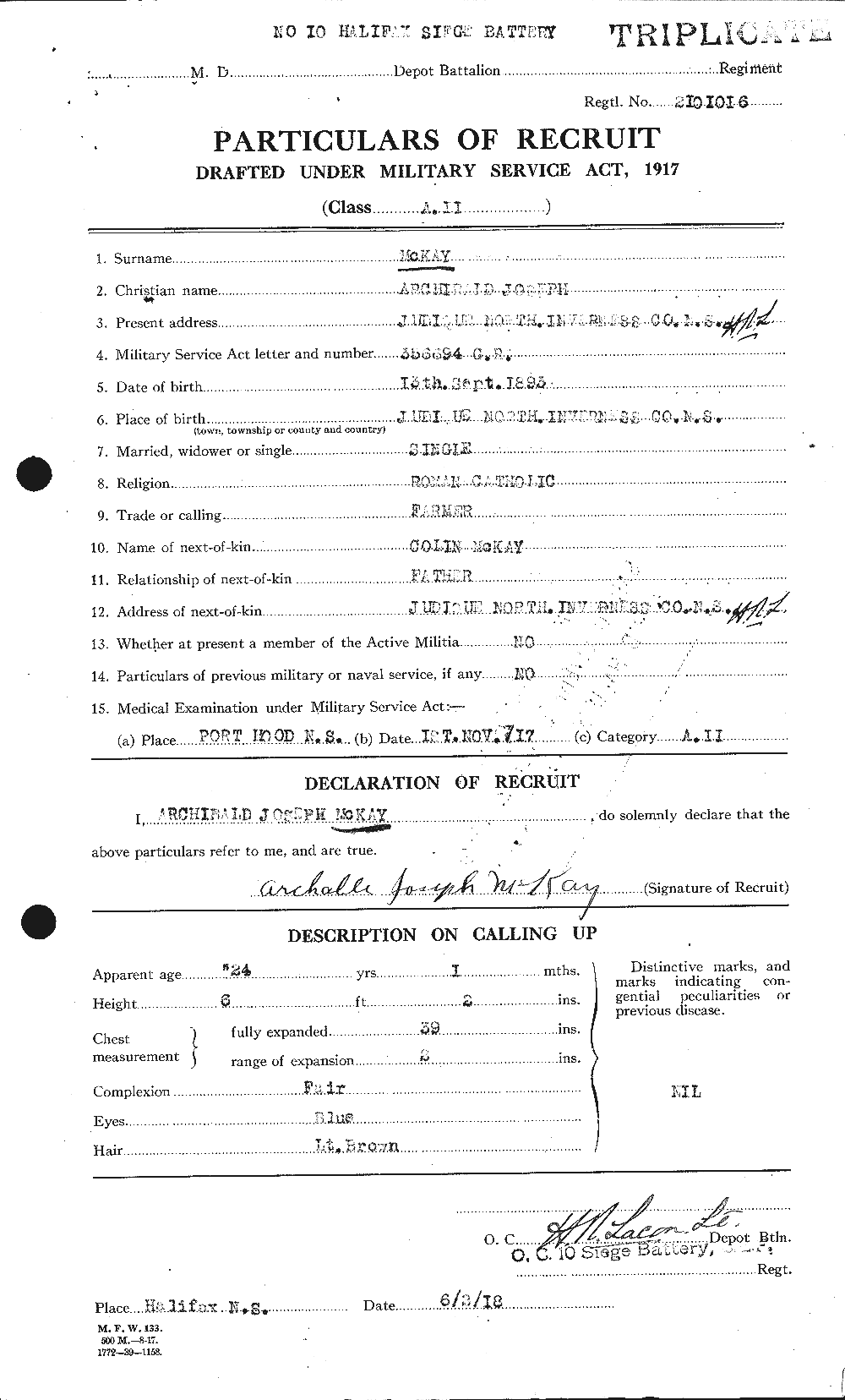 Personnel Records of the First World War - CEF 531018a