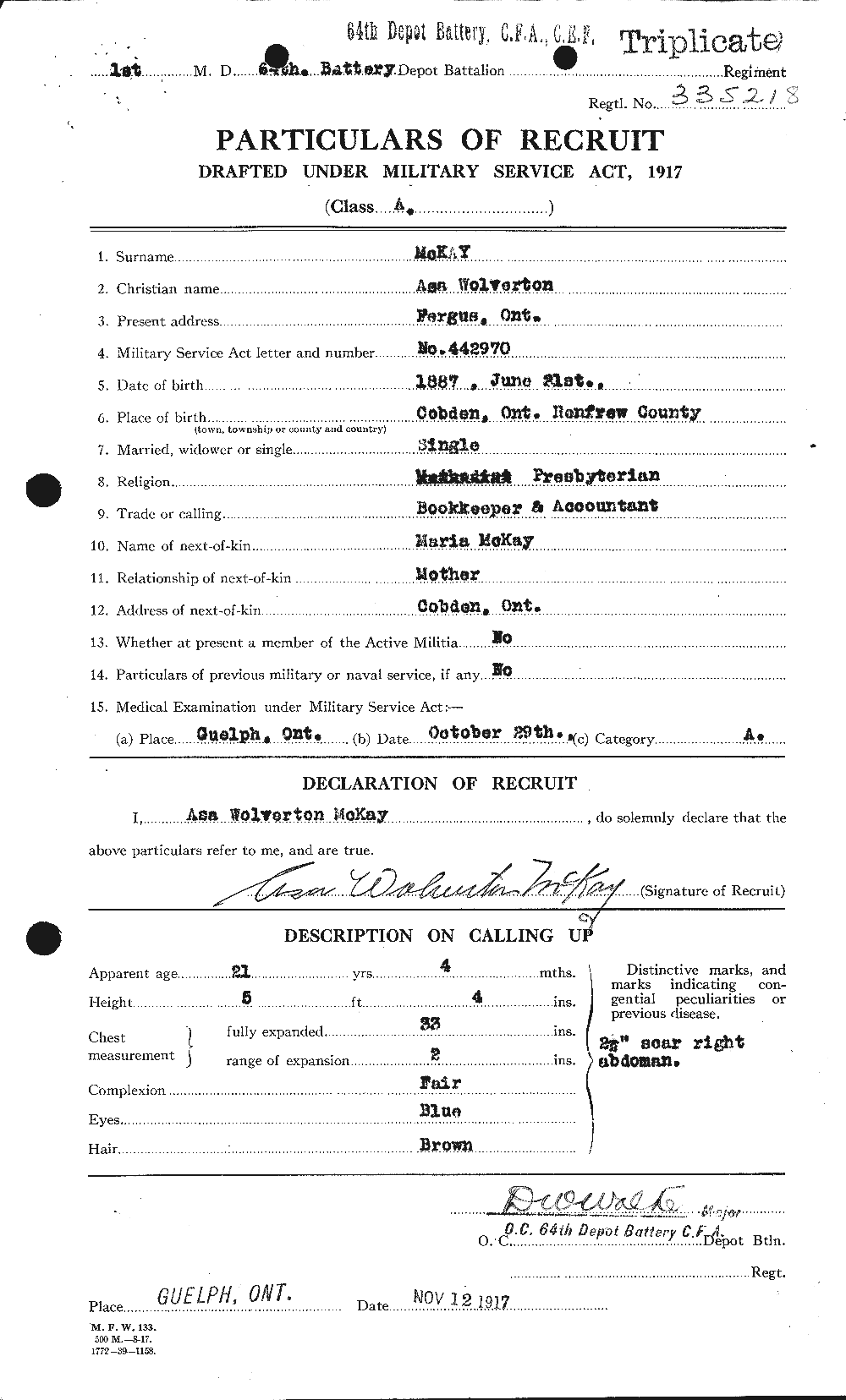 Personnel Records of the First World War - CEF 531035a