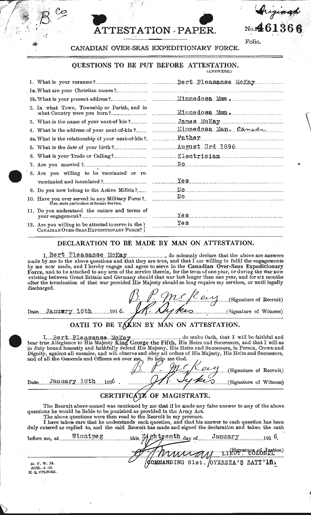 Personnel Records of the First World War - CEF 531043a
