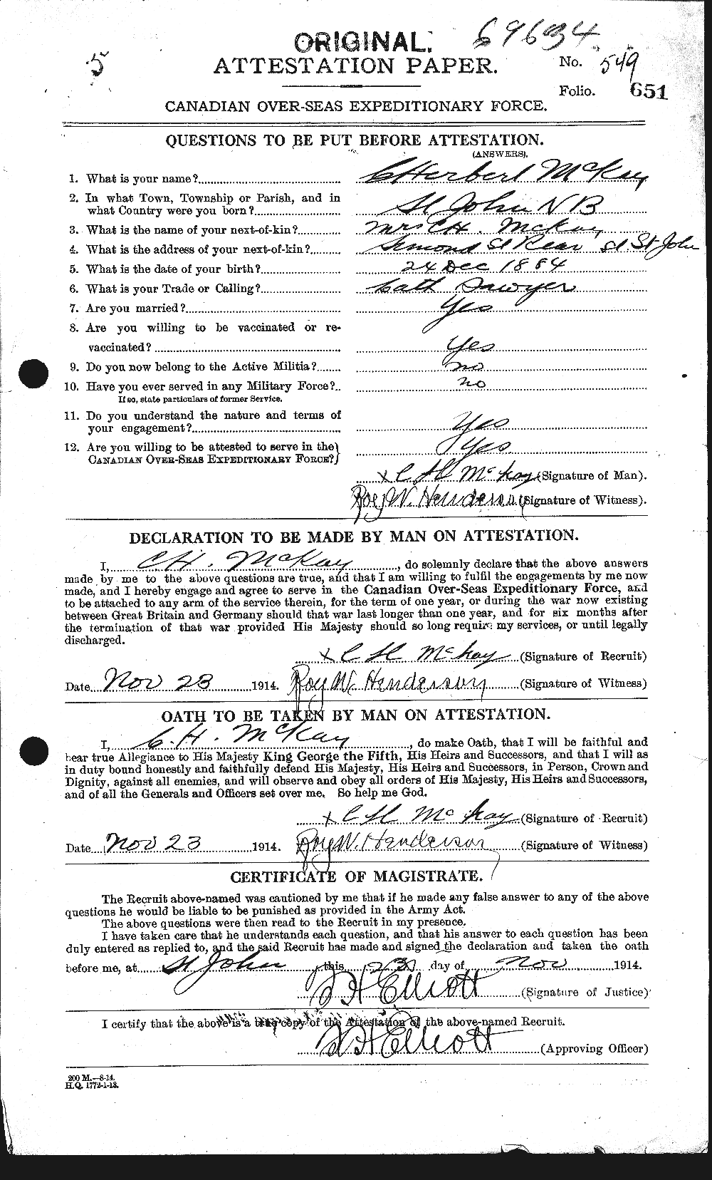 Personnel Records of the First World War - CEF 531046a