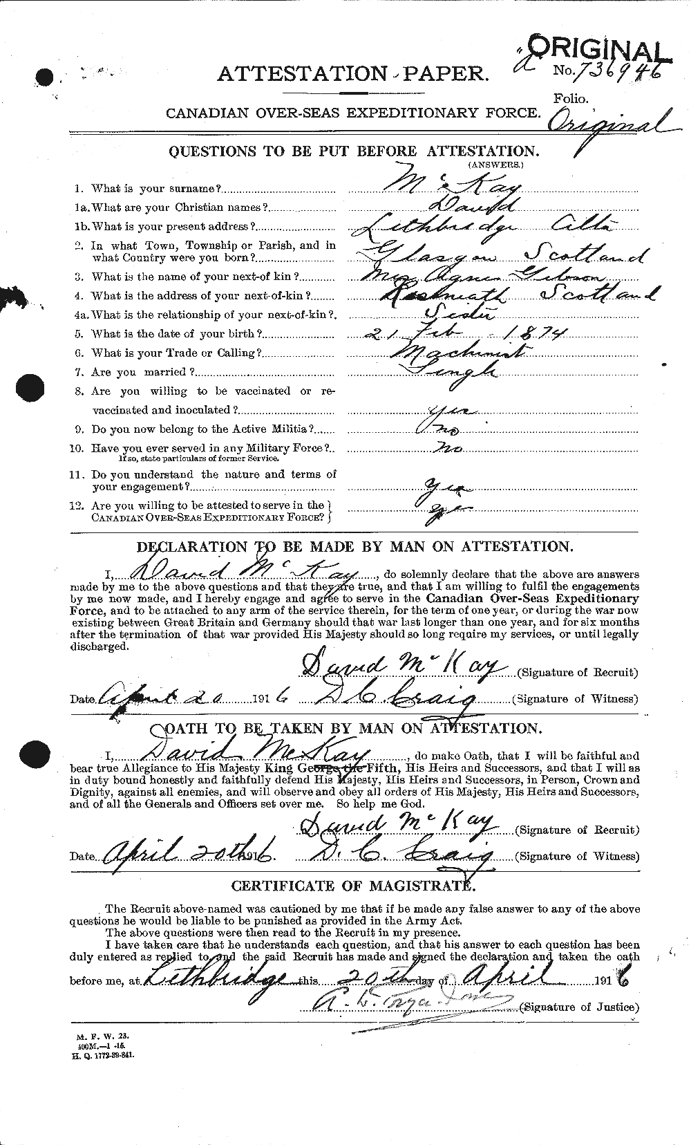 Personnel Records of the First World War - CEF 531127a