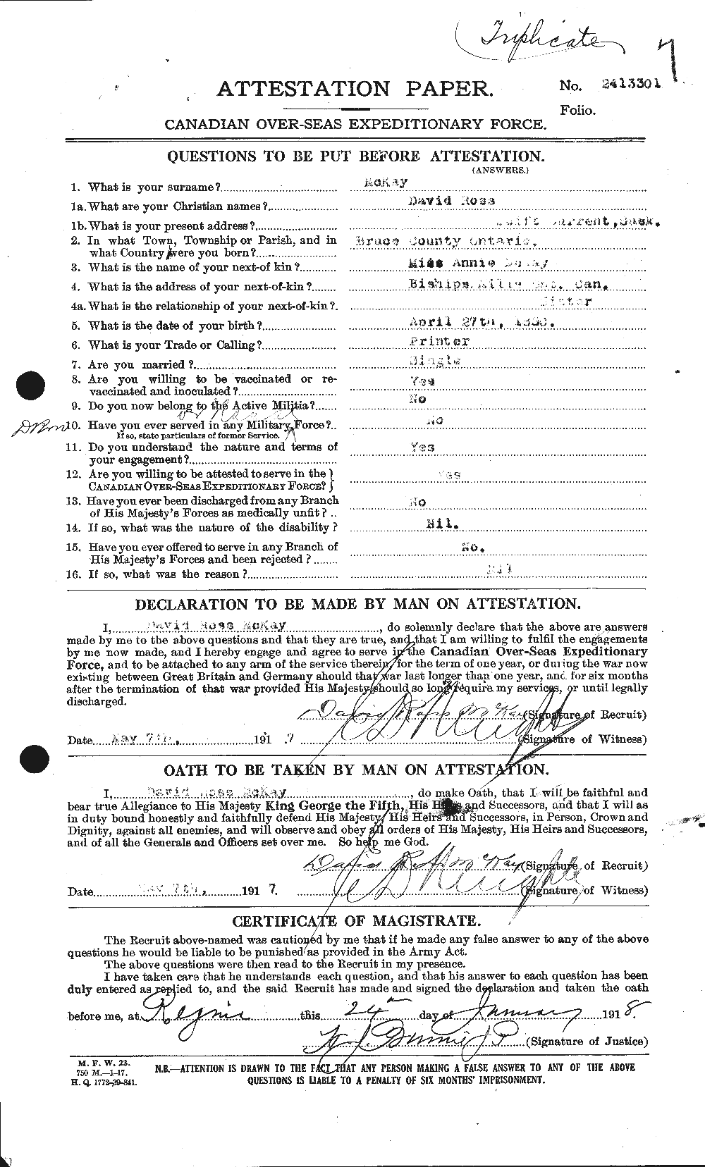 Personnel Records of the First World War - CEF 531142a