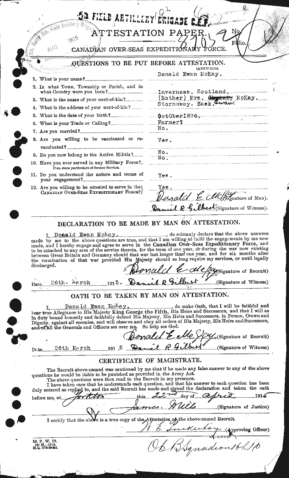 Personnel Records of the First World War - CEF 531175a