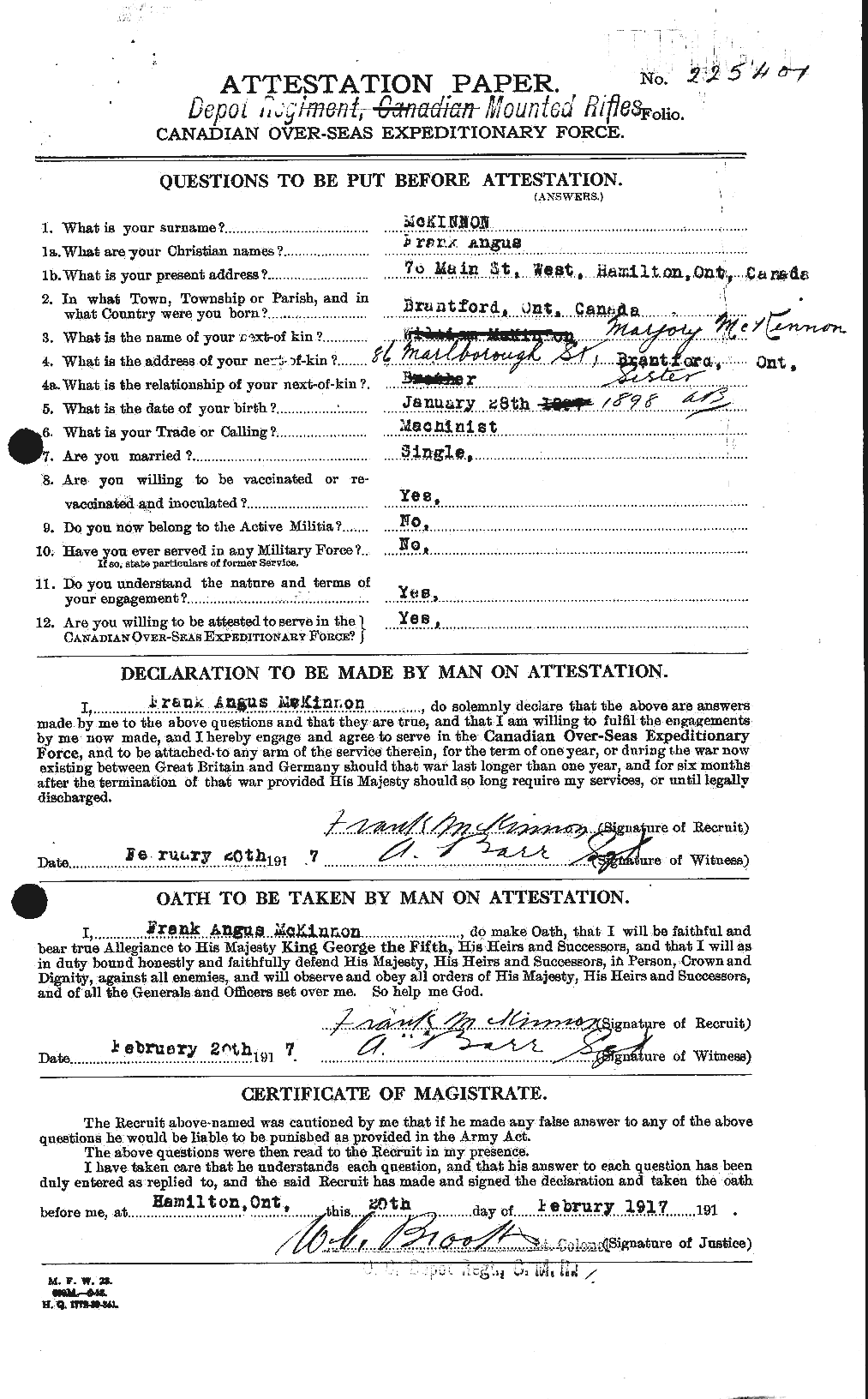 Personnel Records of the First World War - CEF 531424a