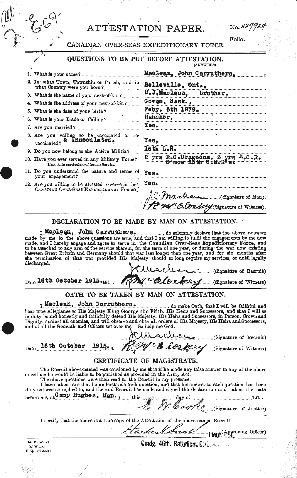 Personnel Records of the First World War - CEF 531803a