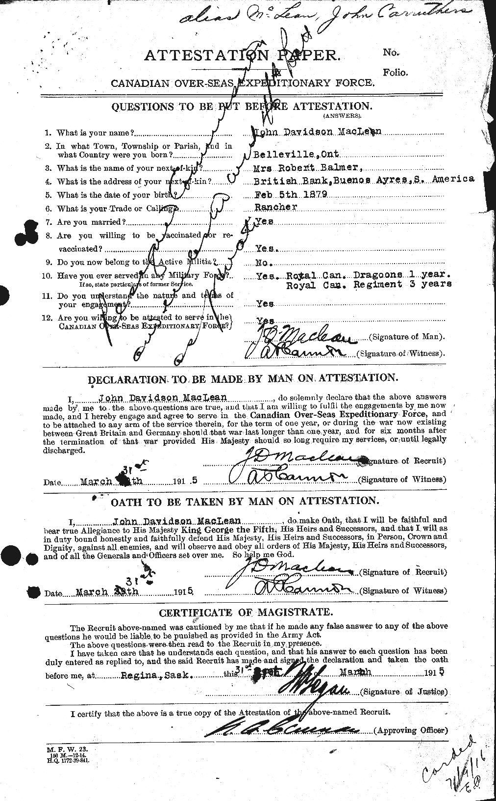 Personnel Records of the First World War - CEF 531804a