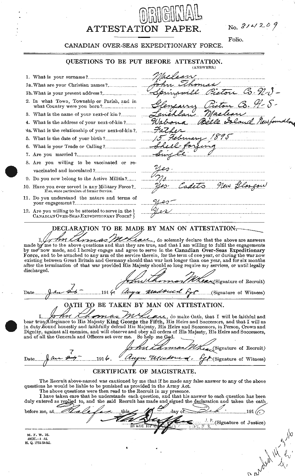 Personnel Records of the First World War - CEF 531883a
