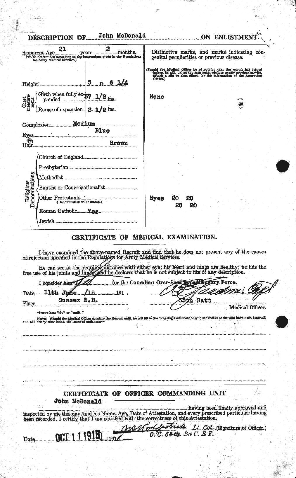 Dossiers du Personnel de la Première Guerre mondiale - CEC 532223b