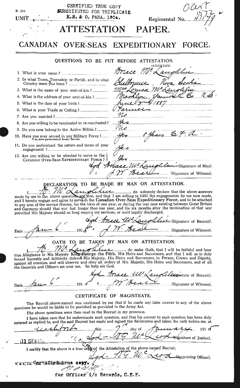 Personnel Records of the First World War - CEF 532446a