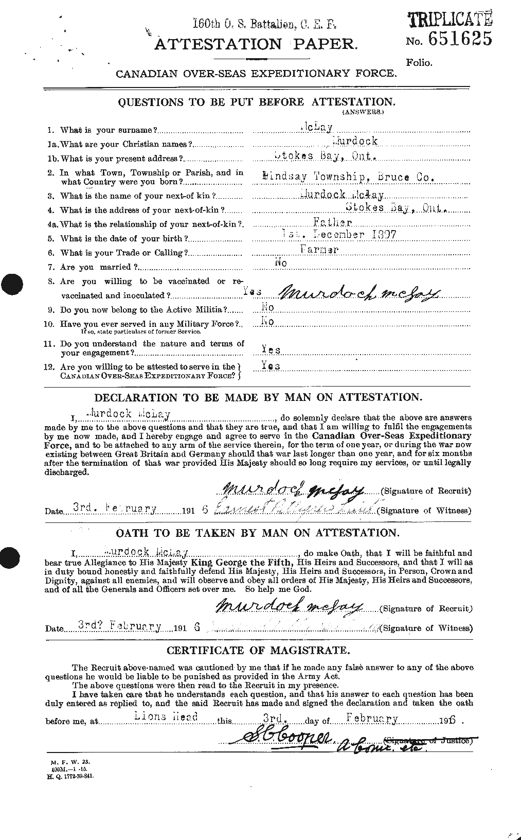 Personnel Records of the First World War - CEF 532683a