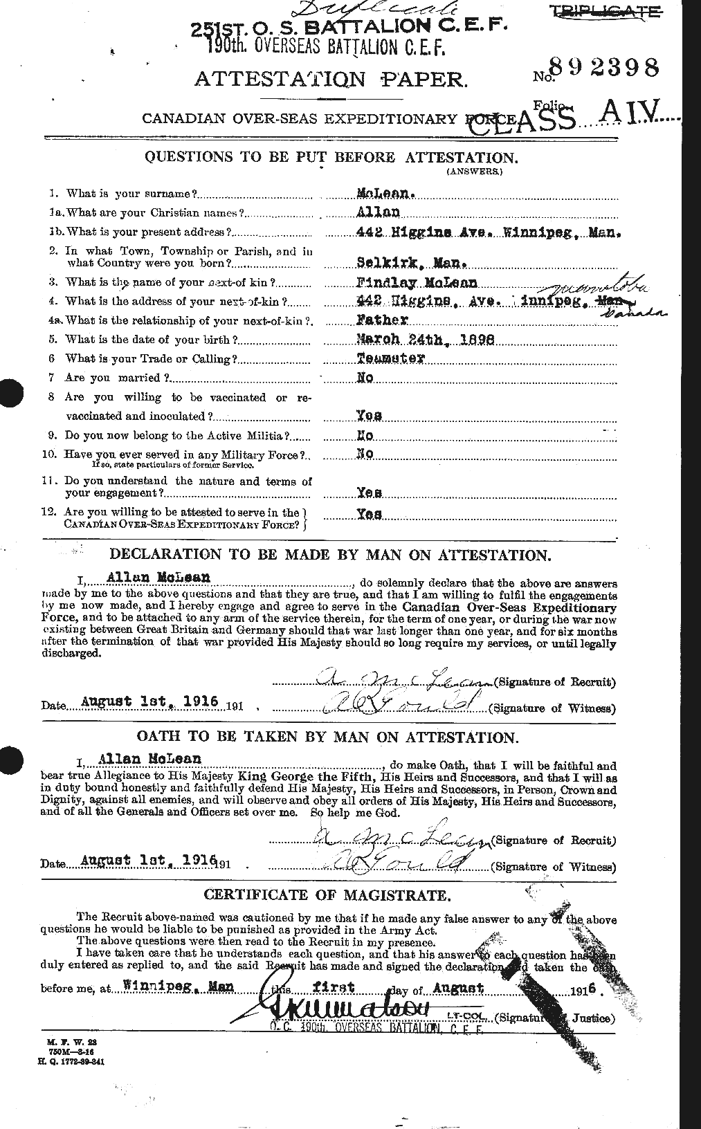 Personnel Records of the First World War - CEF 532775a