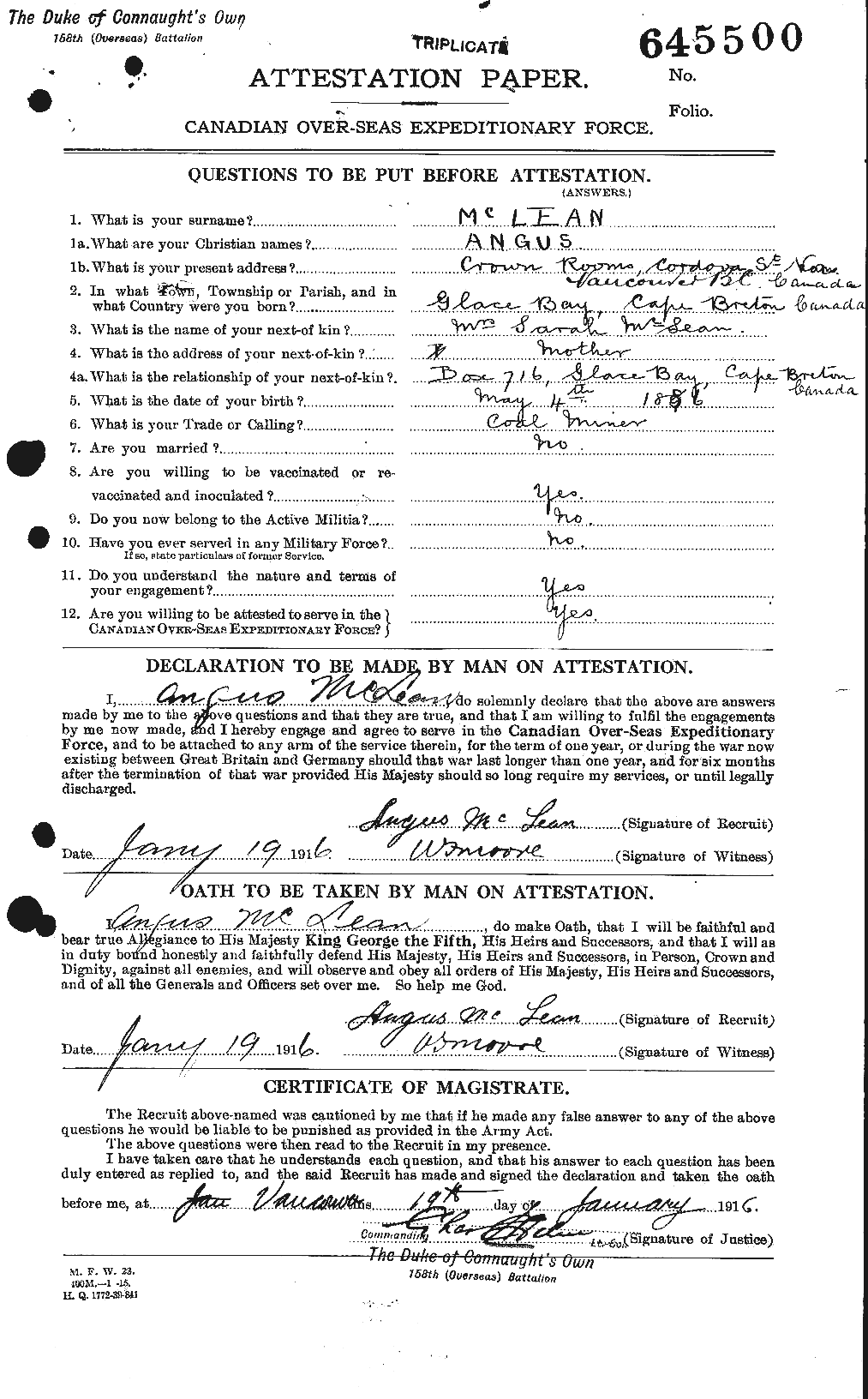 Personnel Records of the First World War - CEF 532813a