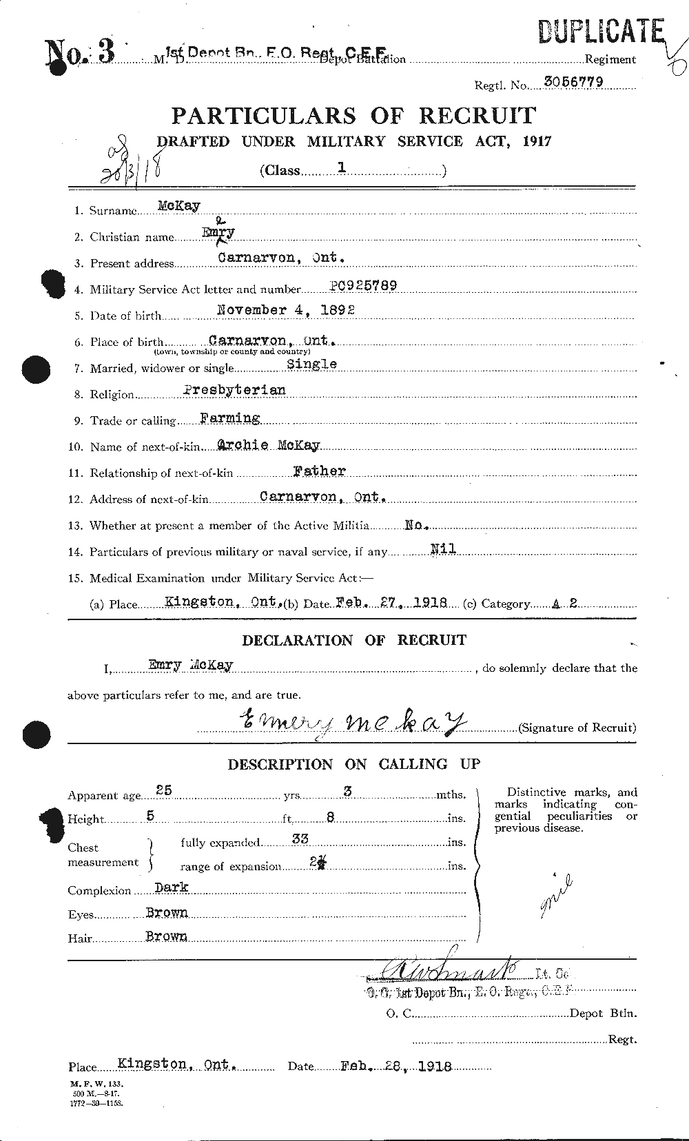 Personnel Records of the First World War - CEF 534584a
