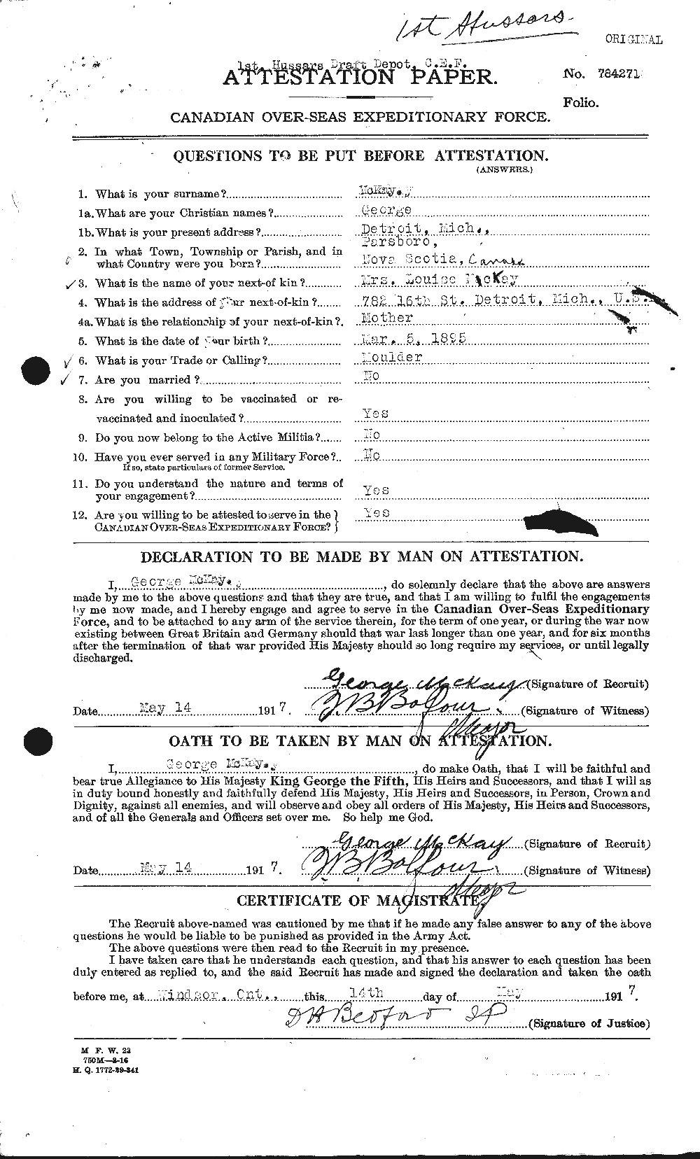 Personnel Records of the First World War - CEF 534651a