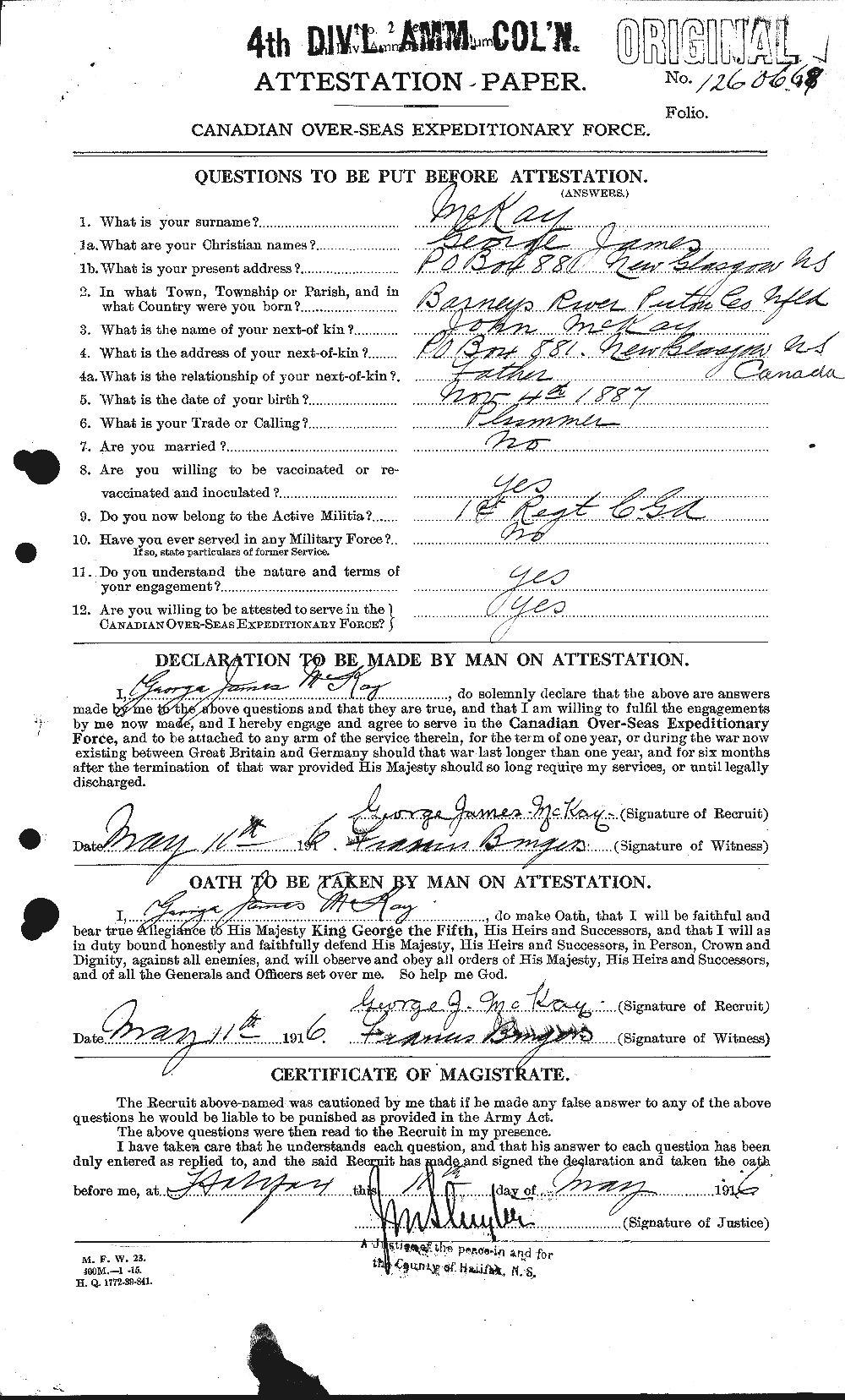 Personnel Records of the First World War - CEF 534683a
