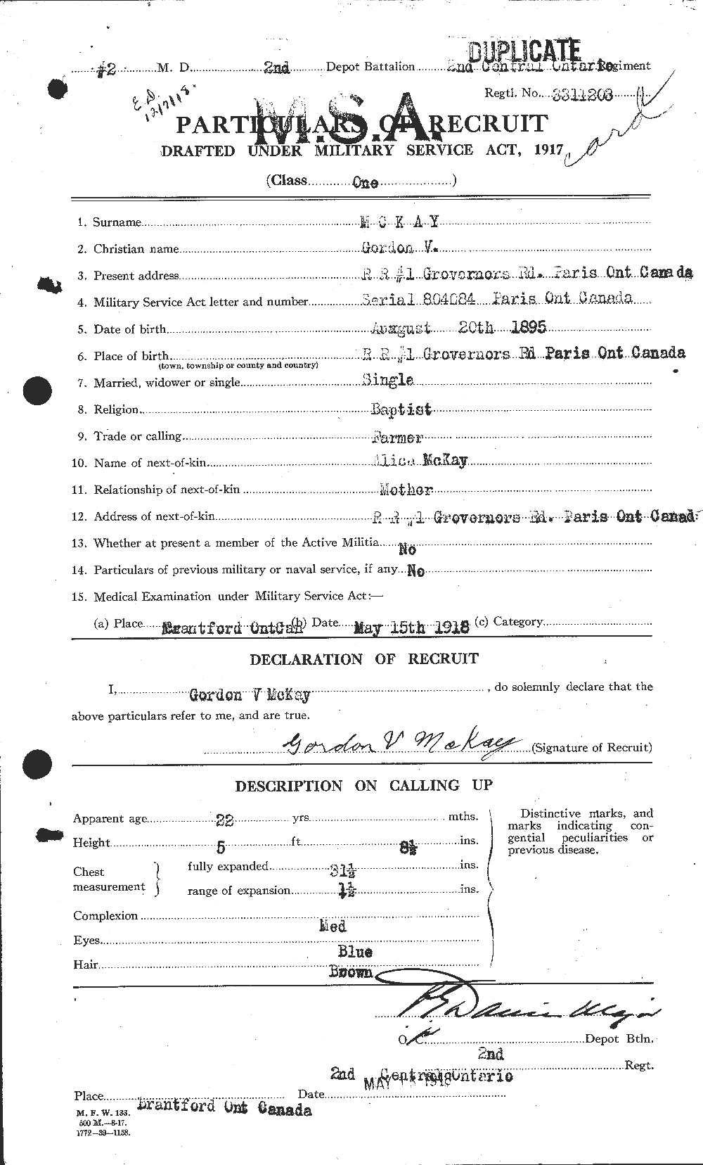 Personnel Records of the First World War - CEF 534710a