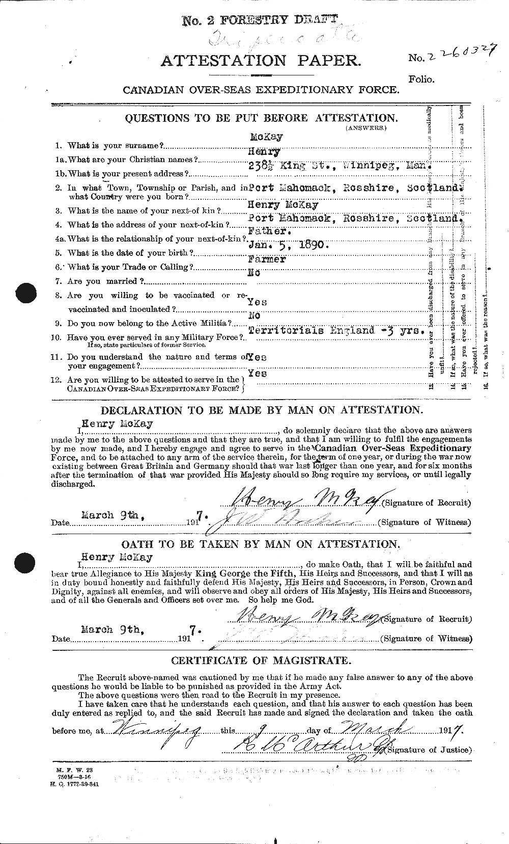 Personnel Records of the First World War - CEF 534745a