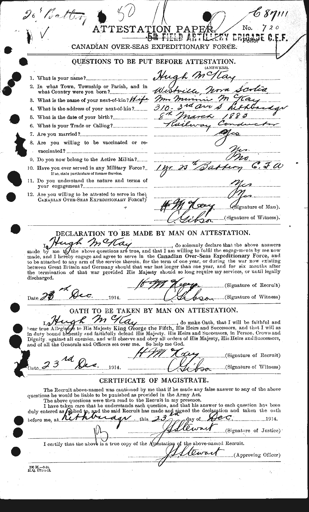 Personnel Records of the First World War - CEF 534768a
