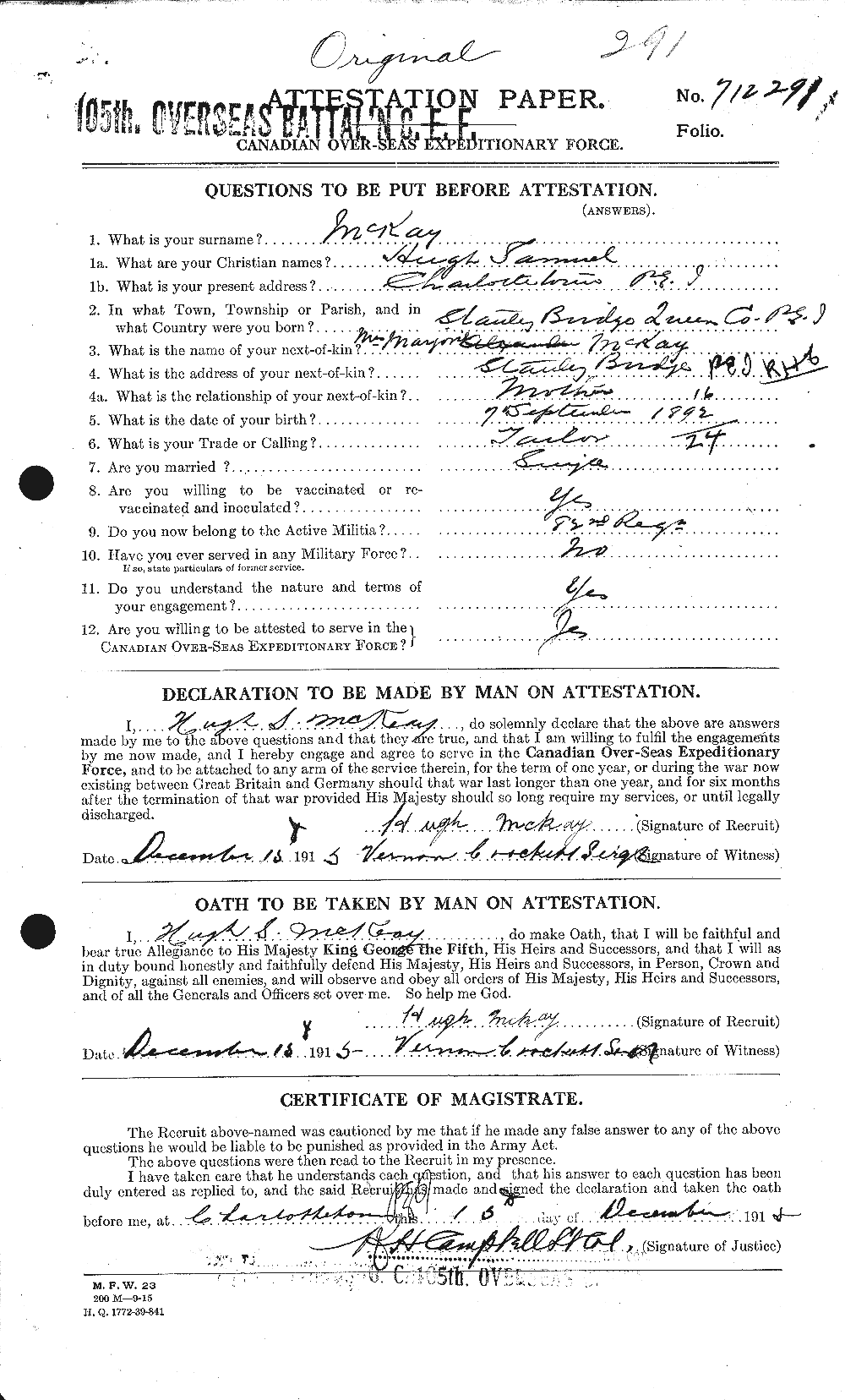Personnel Records of the First World War - CEF 534783a