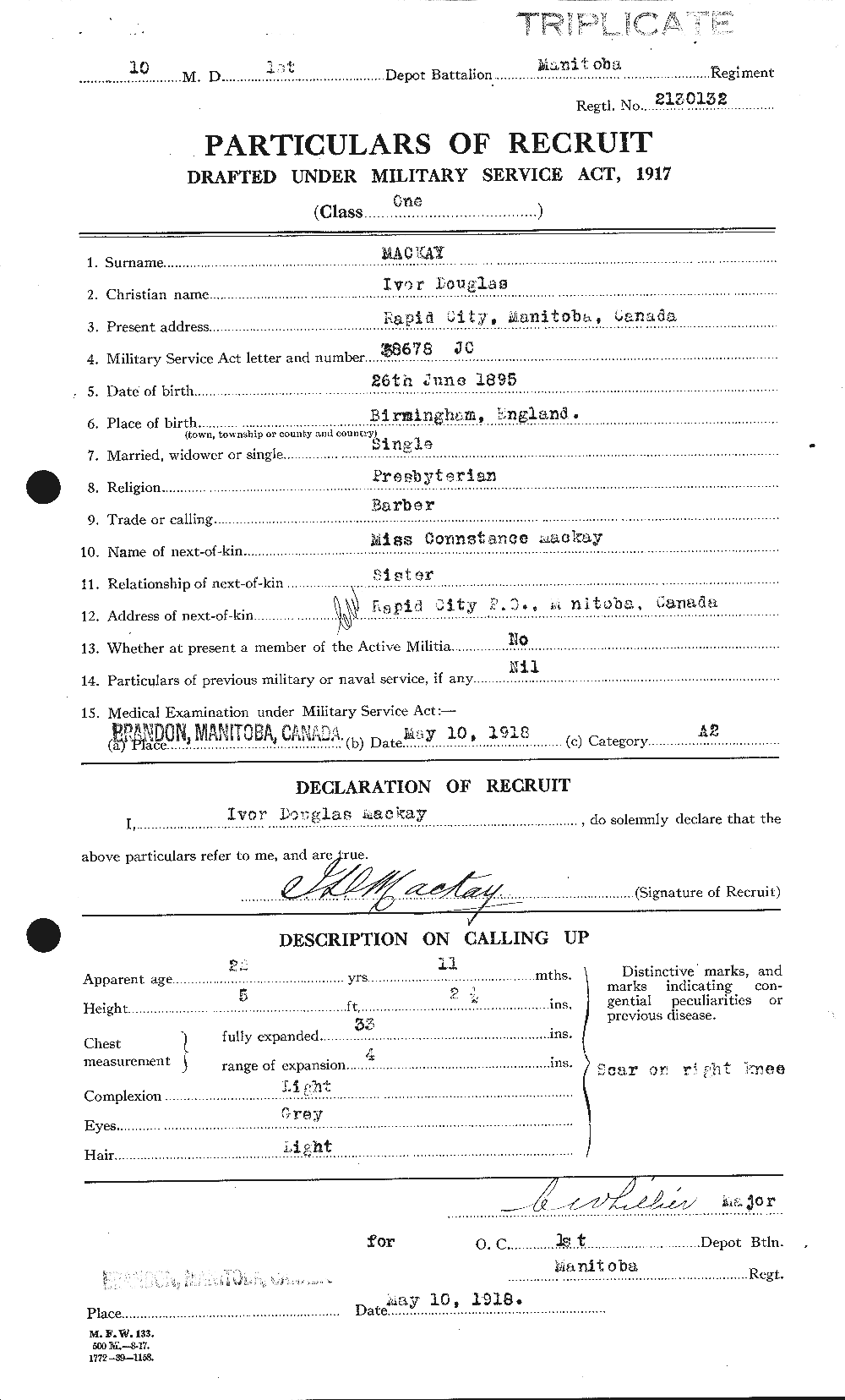 Personnel Records of the First World War - CEF 534790a