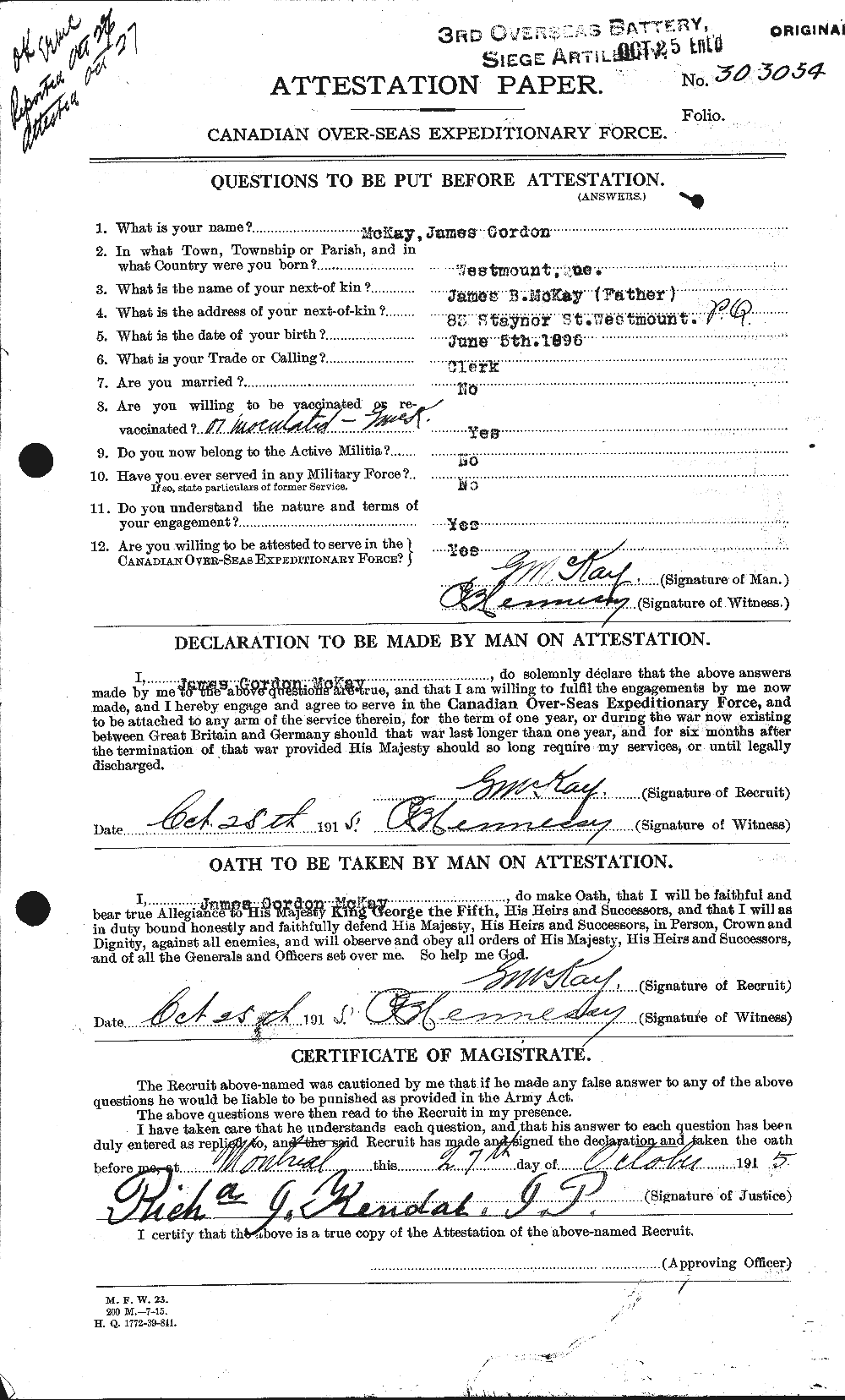 Personnel Records of the First World War - CEF 534836a