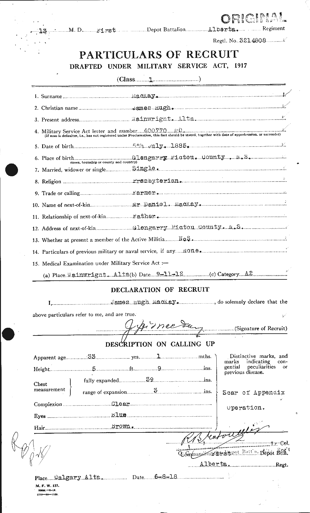 Personnel Records of the First World War - CEF 534837a