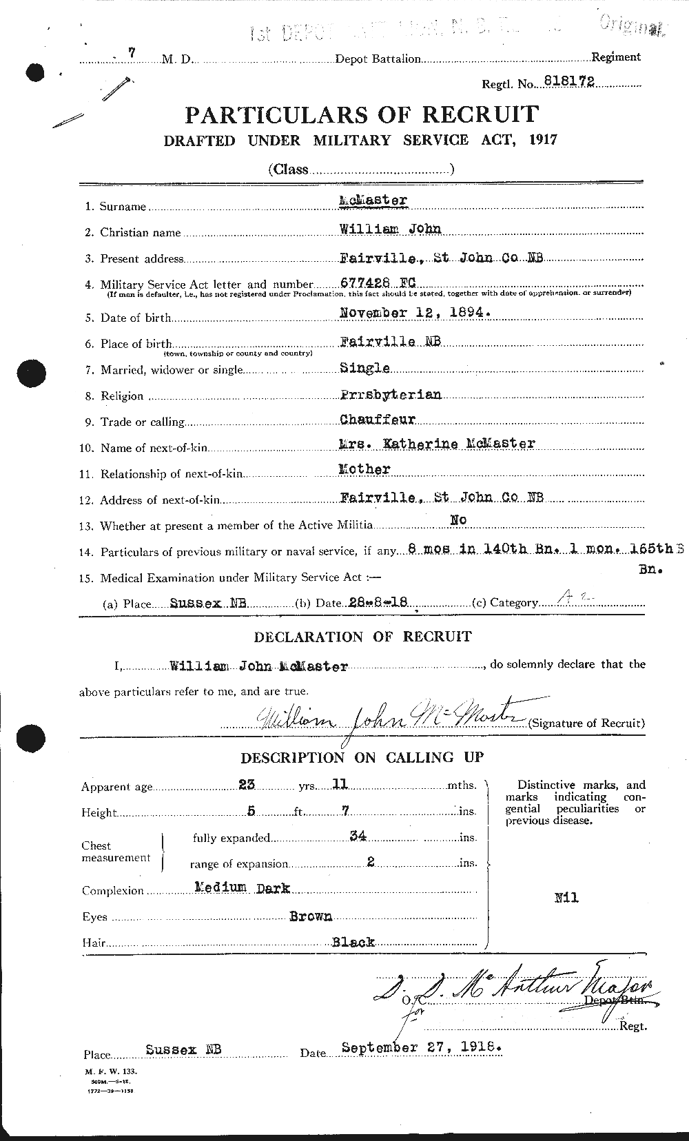 Personnel Records of the First World War - CEF 534906a