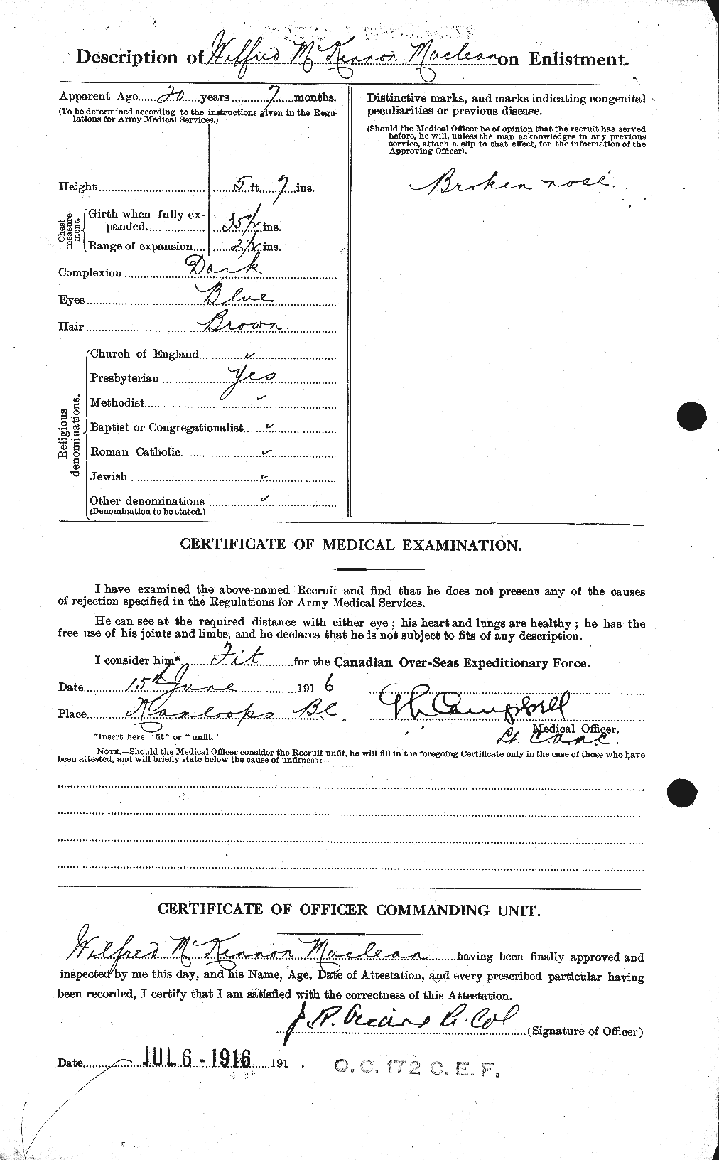 Personnel Records of the First World War - CEF 535171b