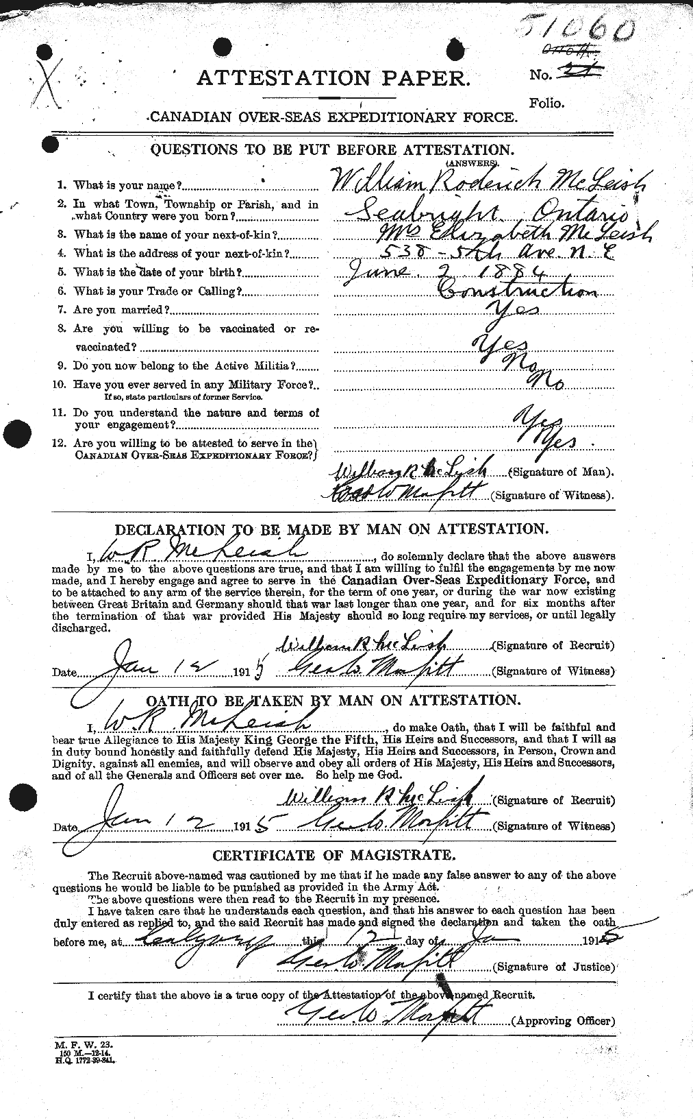 Personnel Records of the First World War - CEF 535349a