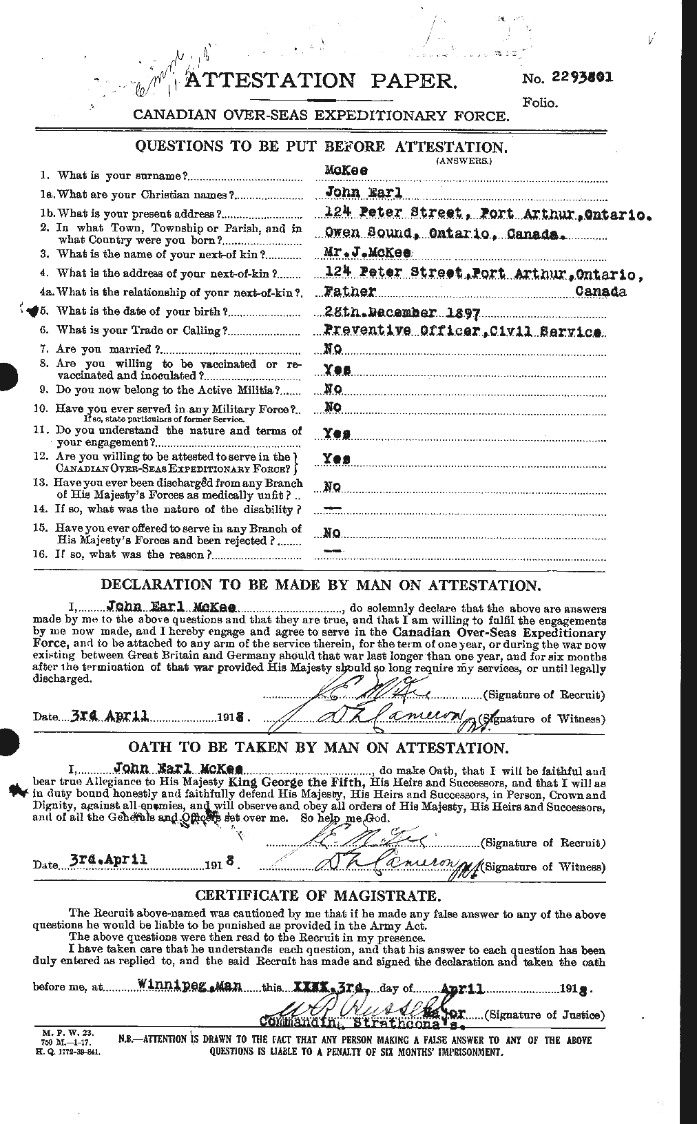 Personnel Records of the First World War - CEF 535659a