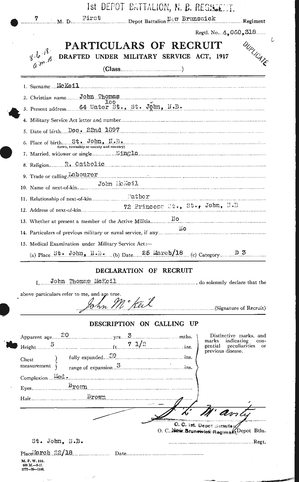 Personnel Records of the First World War - CEF 535861a